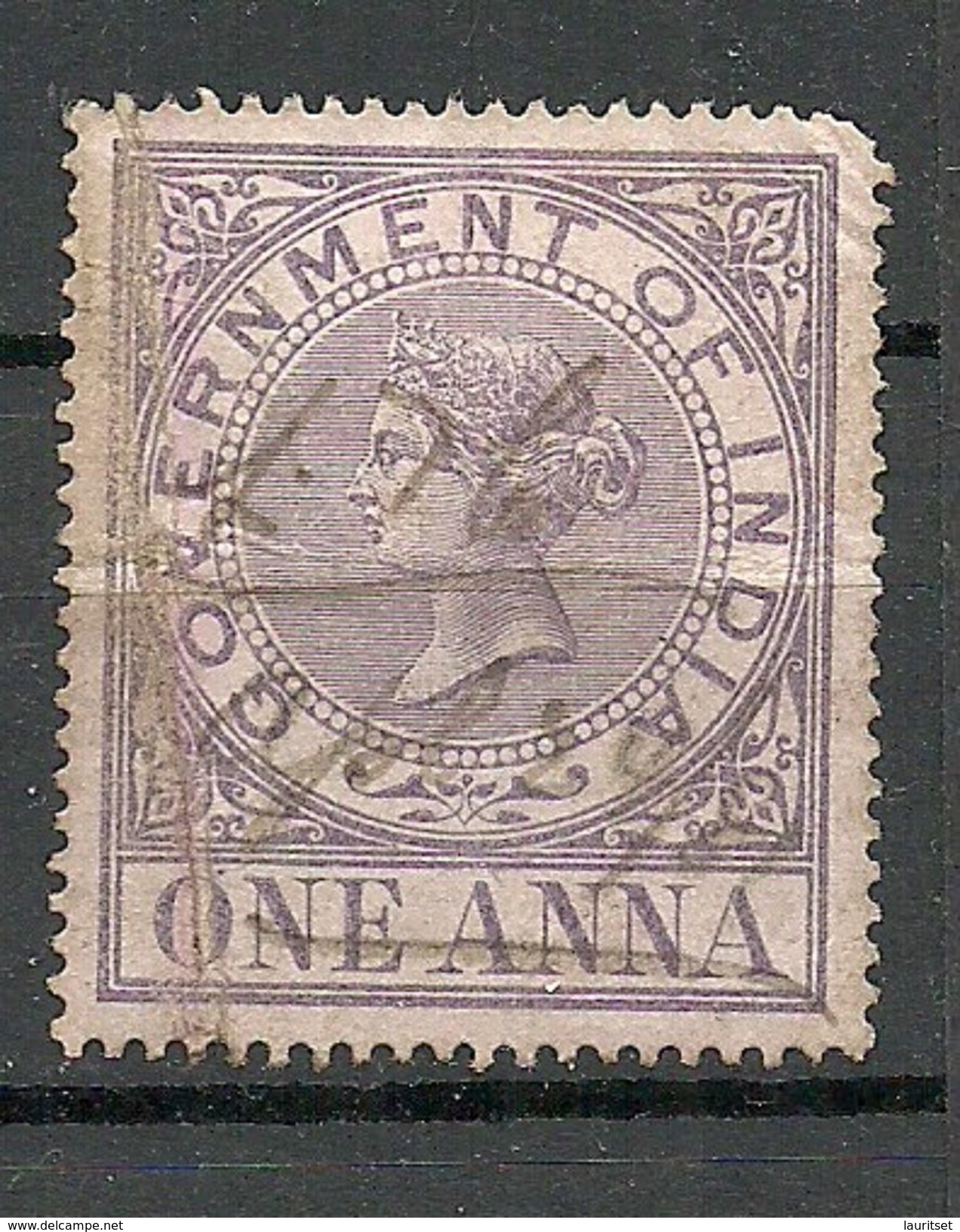 INDIA Old Revenue Tax Stamp 1 Anna O - Official Stamps