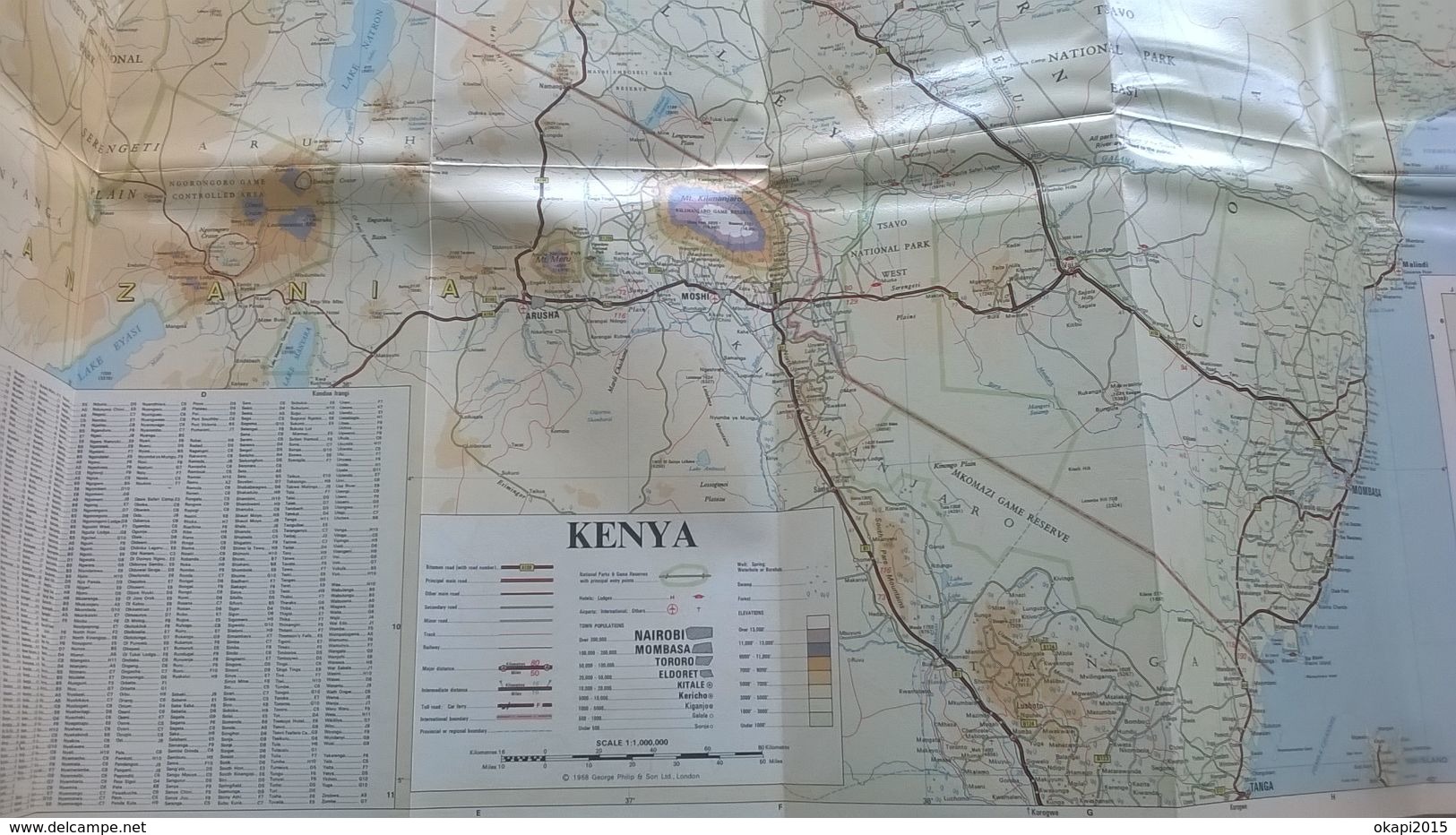 Road Map Of Kenya - Year 1968 - Vieille Carte Routière Du Kenya - Année 1968. Publicité  Shell. - Cartes Routières