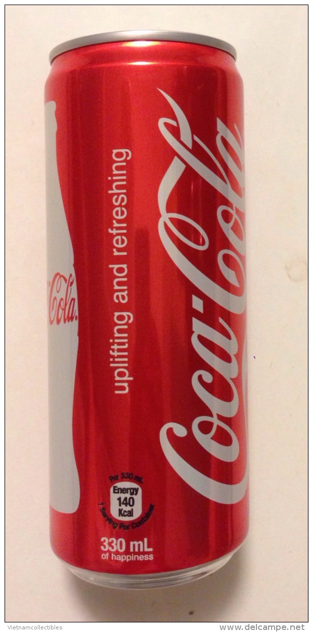 Coca Cola Myanmar Empty 330ml Slim Can / Opened By 2 Holes At Bottom - Cans