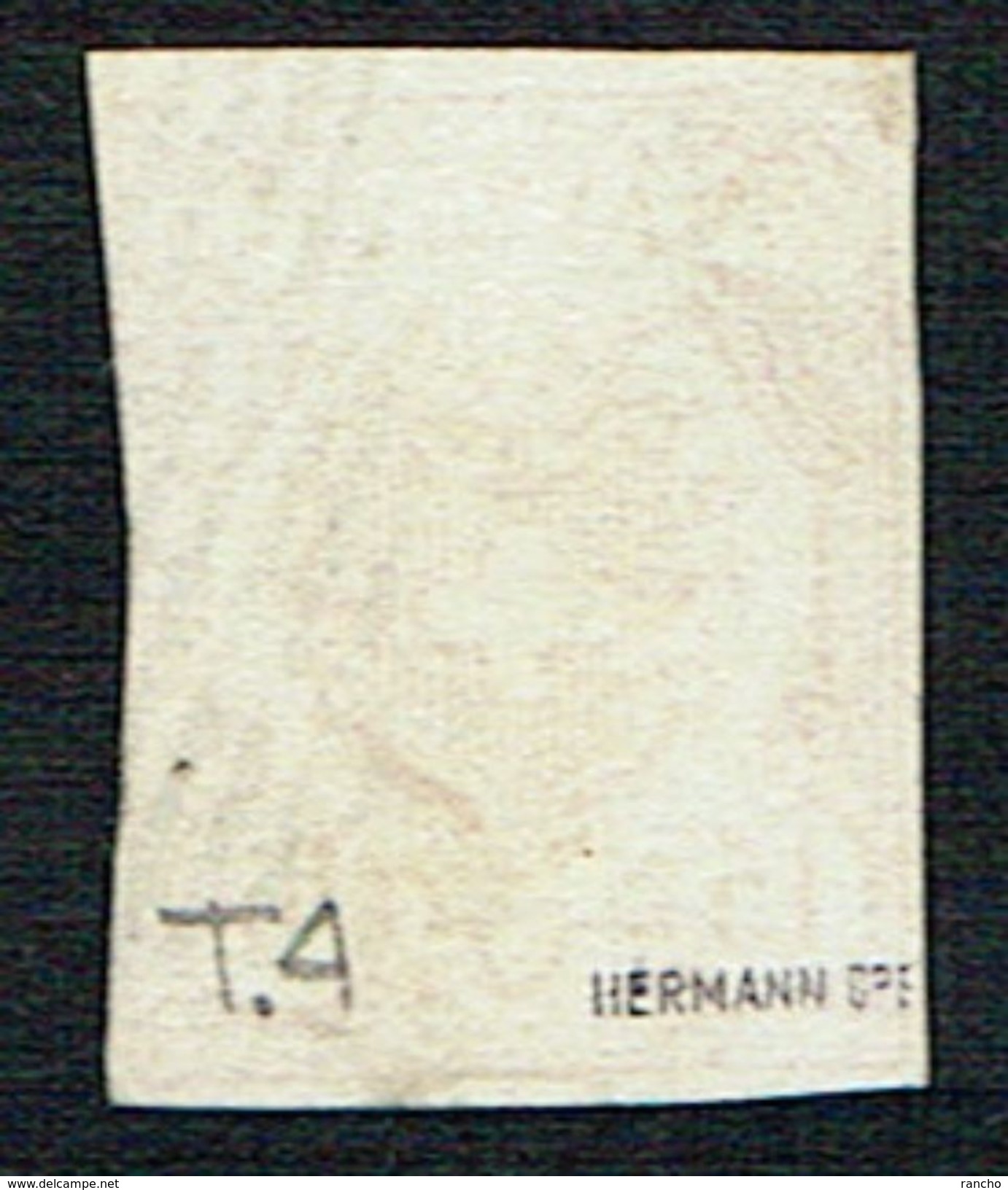 TIMBRE OBLITERE SIGNE HERMANN 1852 C/.S.B.K. Nr:20.T.4. Y&TELLIER Nr:23. MICHEL Nr:12. - 1843-1852 Federale & Kantonnale Postzegels