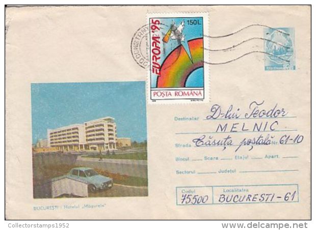 63656- BUCHAREST- MAGURELE HOTEL, CAR, TOURISM, COVER STATIONERY, 1996, ROMANIA - Hotel- & Gaststättengewerbe