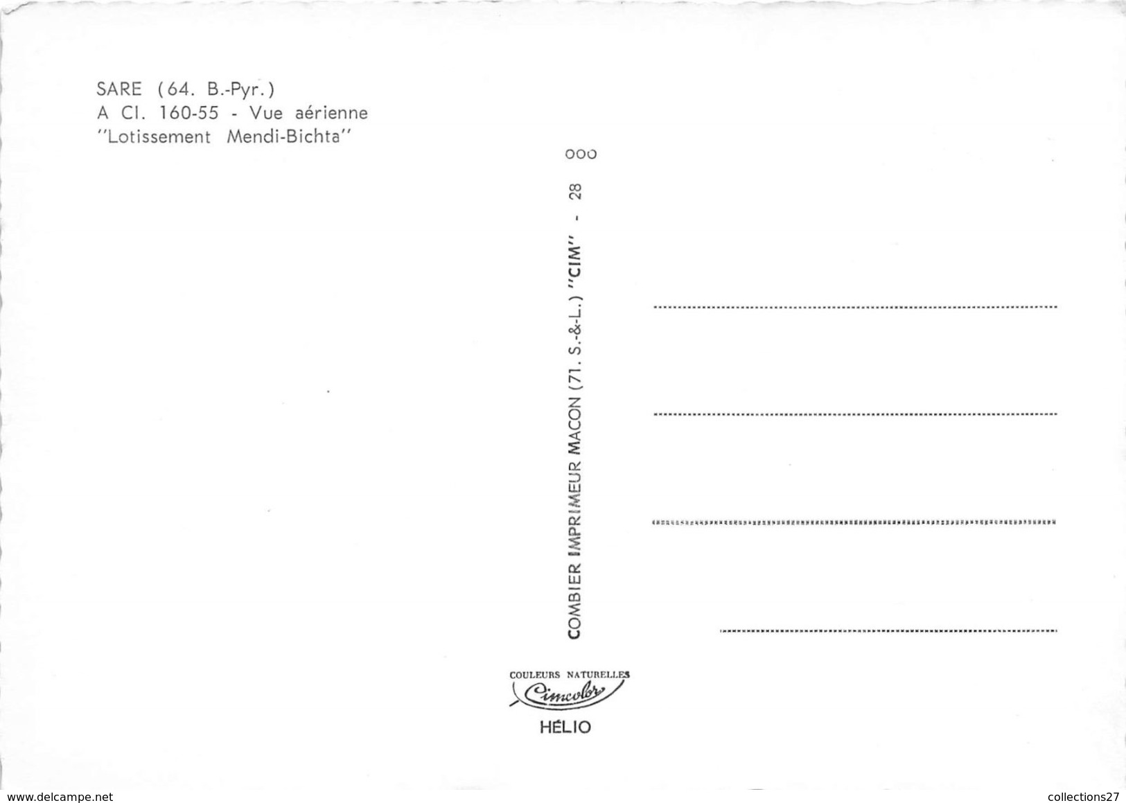 64-SARE- VUE   AERIENNE LOTISSEMENT MENDI-BICHTA - Sare