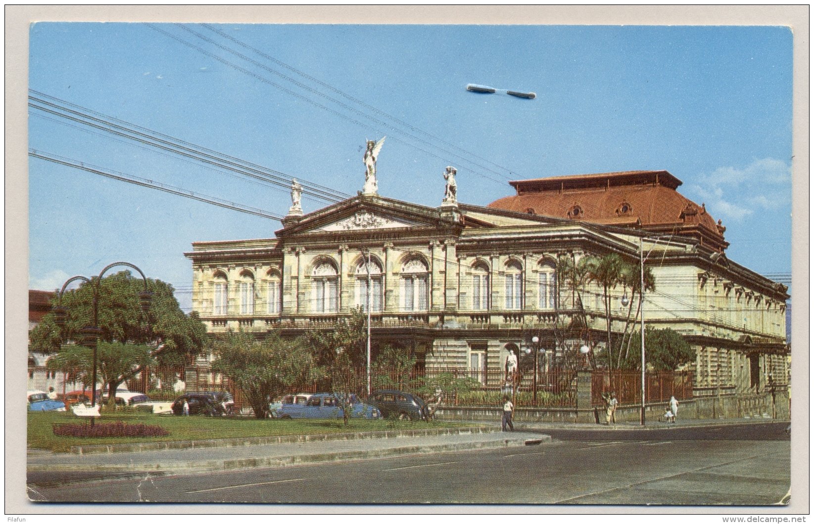 Costa Rica - 1963 - Peculiar Franking: 4 Stamps Cancelled And Stapled To Postcard - Costa Rica