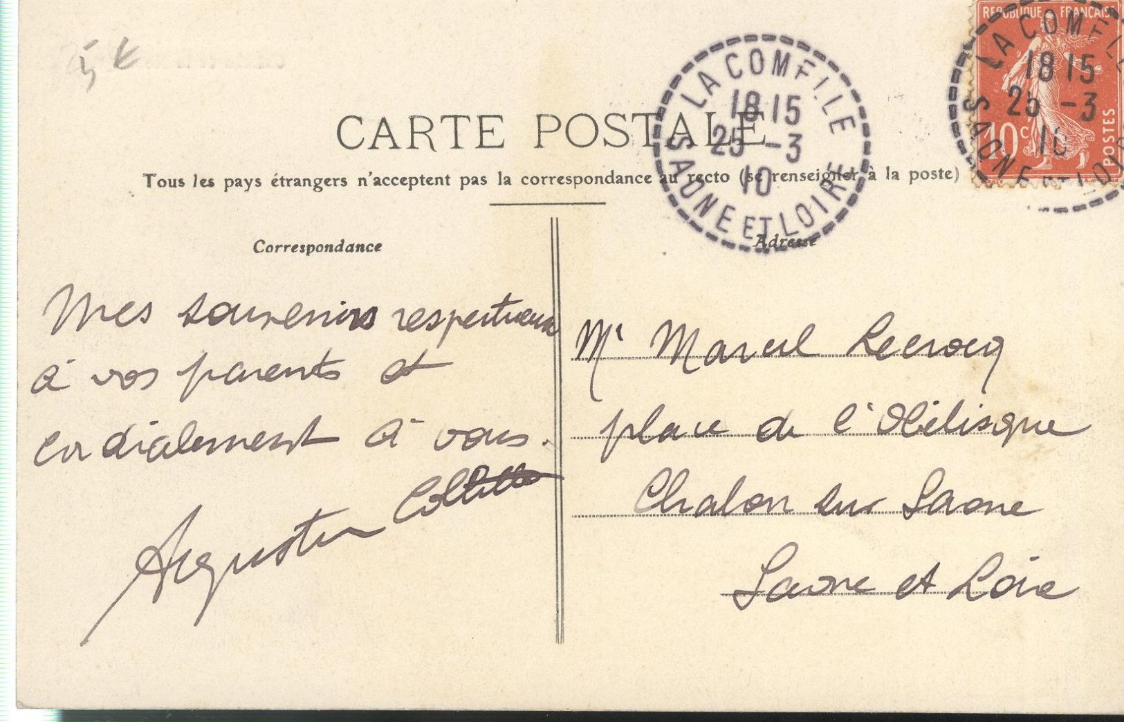 CPA  Saint Léger Sous Beuvray - Château De La Montaigne -  Circulée 1910 - Other & Unclassified