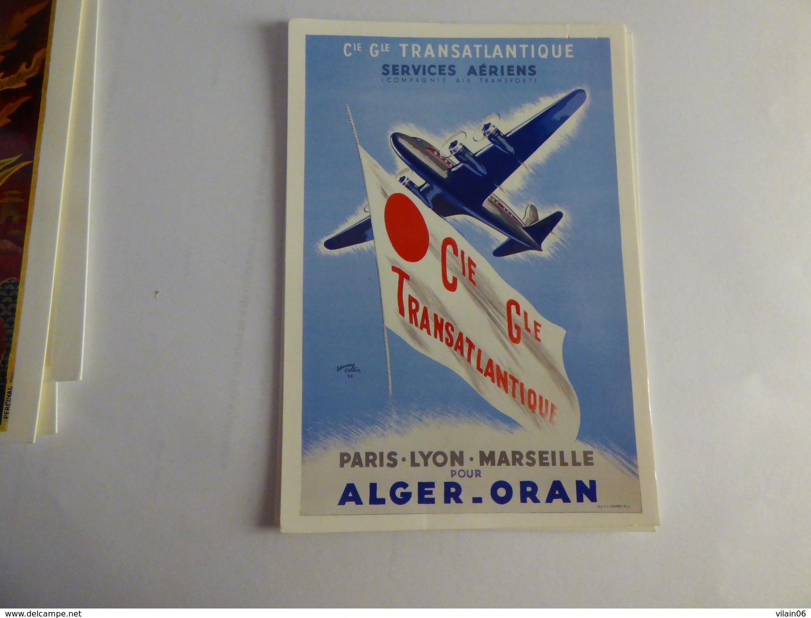 CIE GENERAL  TRANSATLANTIQUE           REPRODUCTION D AFFICHE EN CARTE POSTALE - 1946-....: Moderne