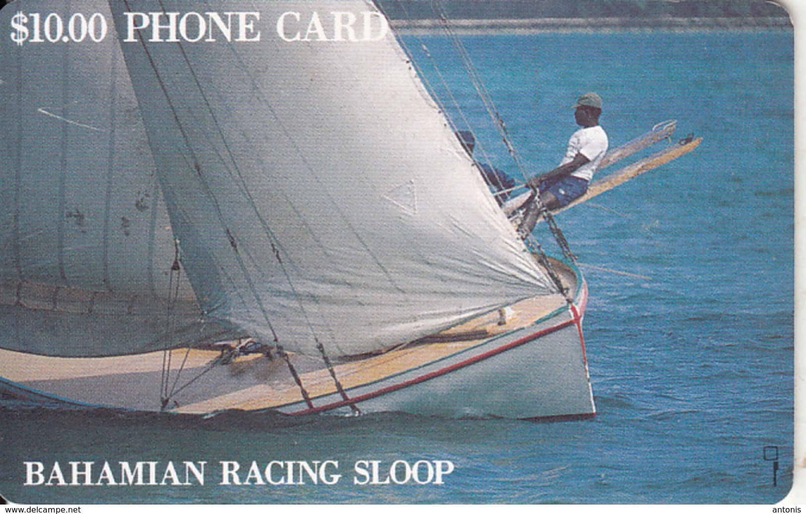 BAHAMAS ISL.(chip) - Bahamian Racing Sloop(BAH C3A)(gold CN), Chip GEM1, Tirage %60000, Used - Bahamas