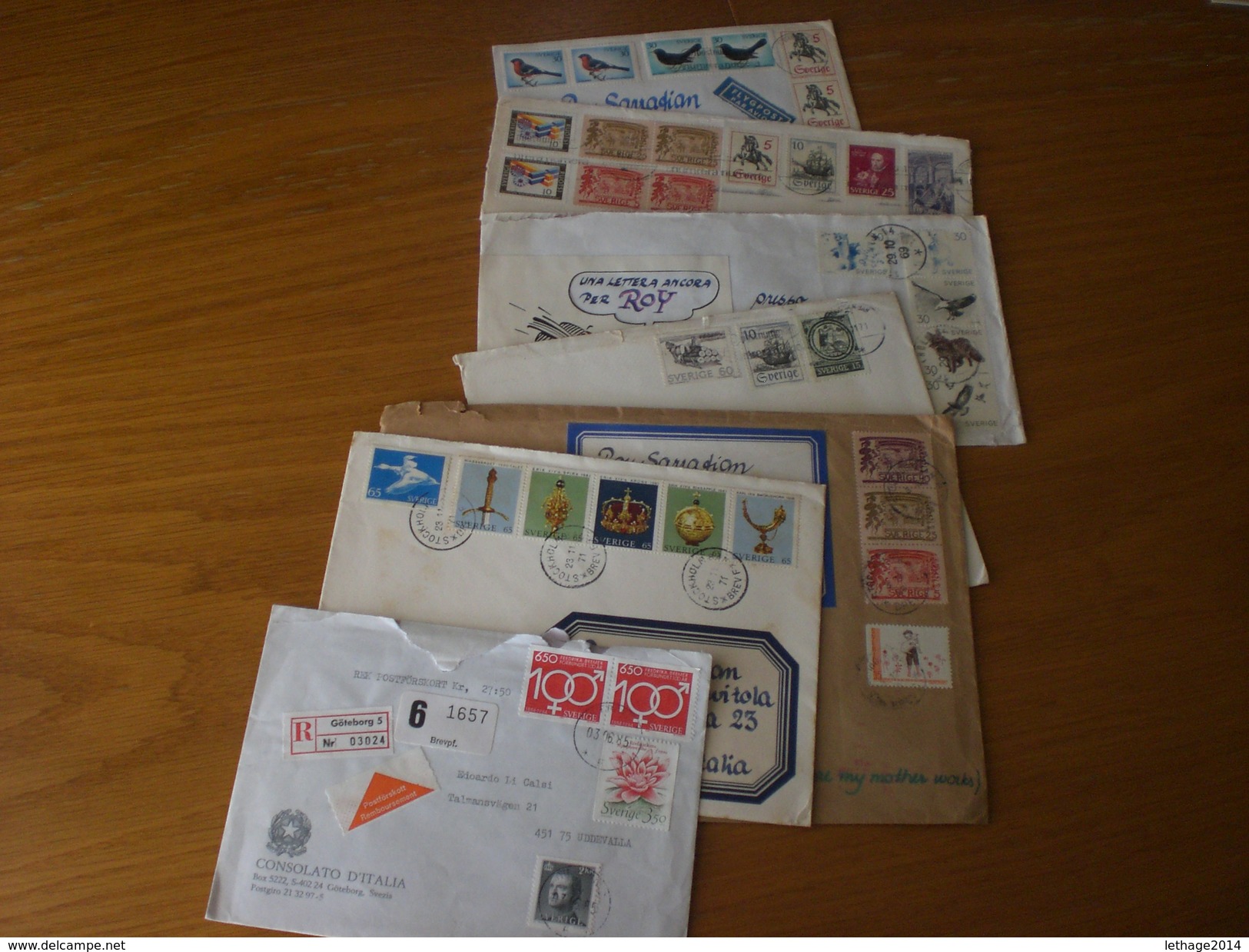 SWEDEN SVEZIA COVER  X 6 + 1 Fragment Letter STOCK LOT - Used Stamps