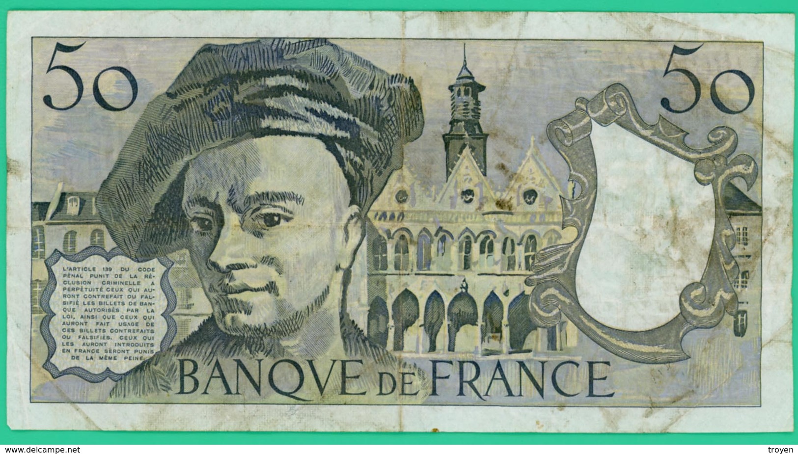 50 Francs - Quentin De La Tour  - France - N° Z.18-449082720 / 1980 - TB+ - - 50 F 1976-1992 ''Quentin De La Tour''