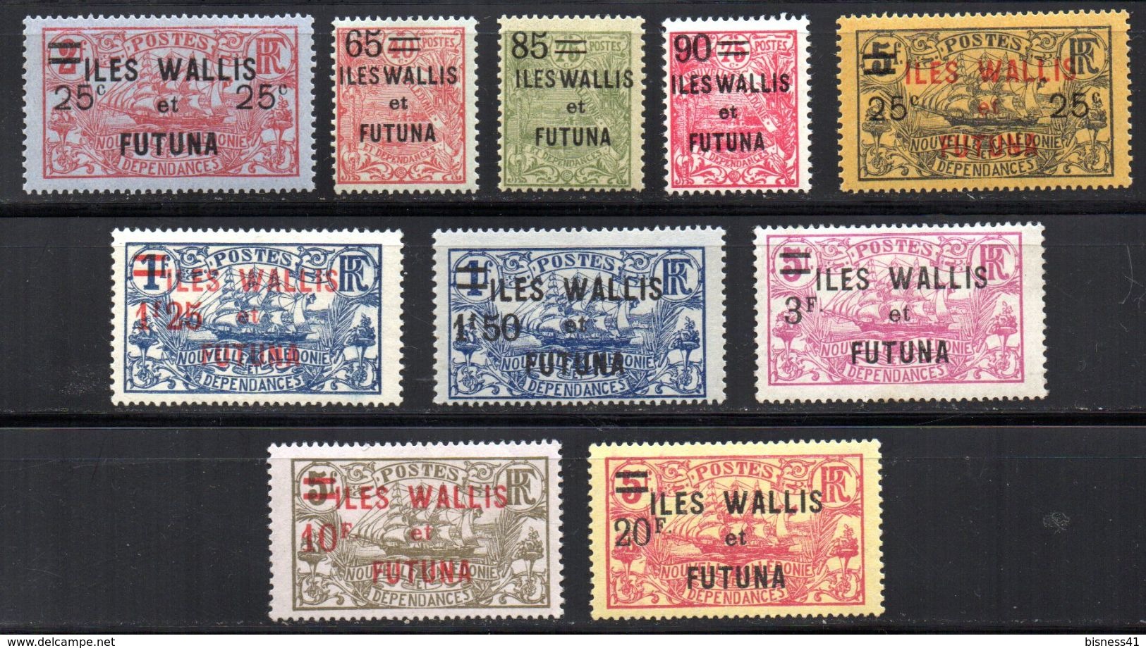 Col 4/ Wallis Et Futuna N° 30 à 39 Neuf X MH Cote 118,00&euro; - Unused Stamps