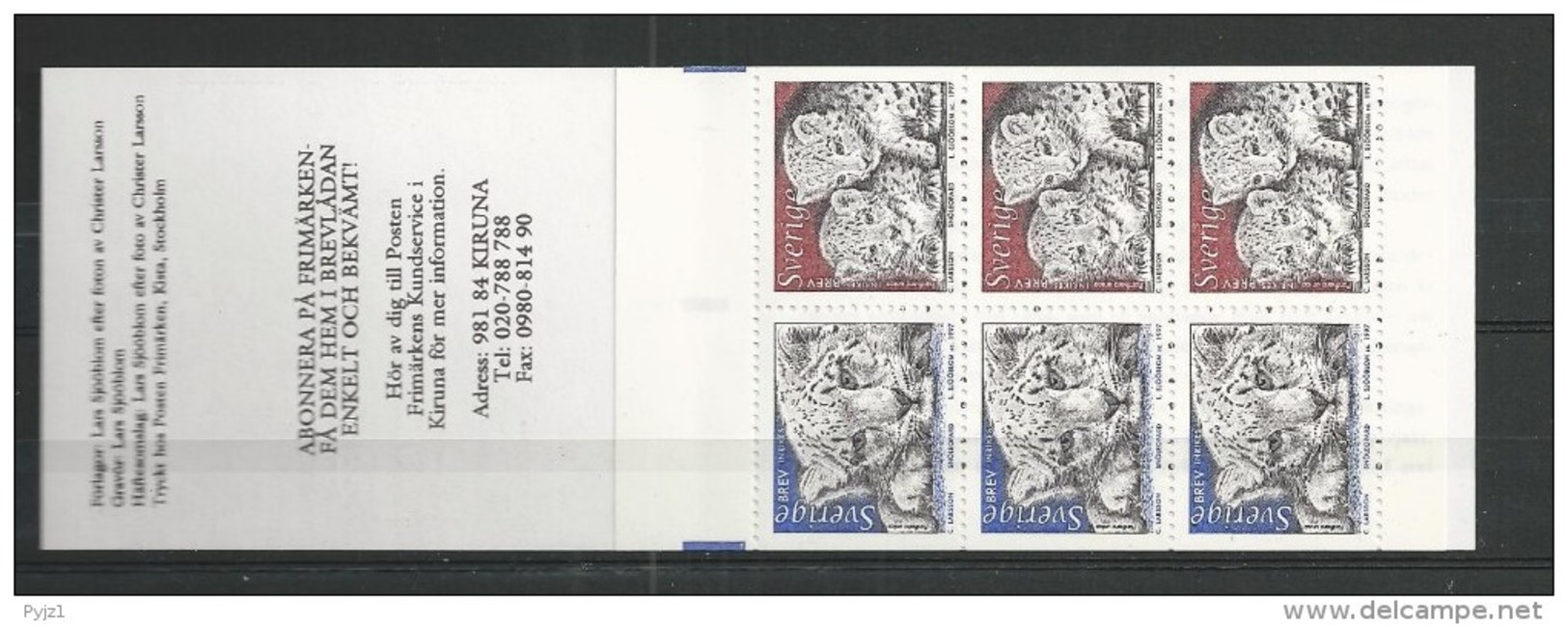 1997 MNH Schweden, Sweden, Sverige, Booklet, Postfris - 1981-..