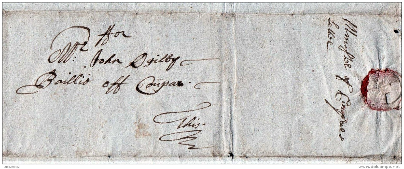 1702 Letter "ffor John Ogilby, Baillie Of Conpar(?)" From His Brother "Thomas".   Ref 0381 - Other & Unclassified