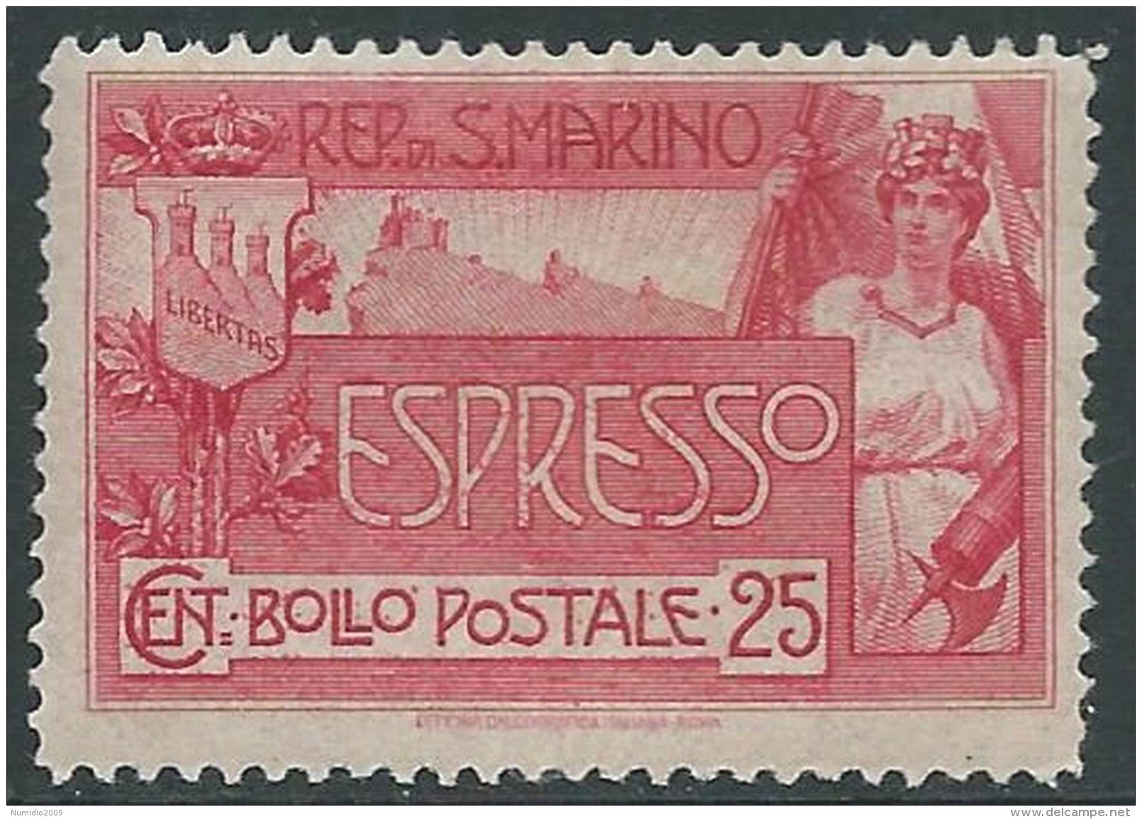 1907 SAN MARINO ESPRESSO 25 CENT MNH ** - X23 - Francobolli Per Espresso