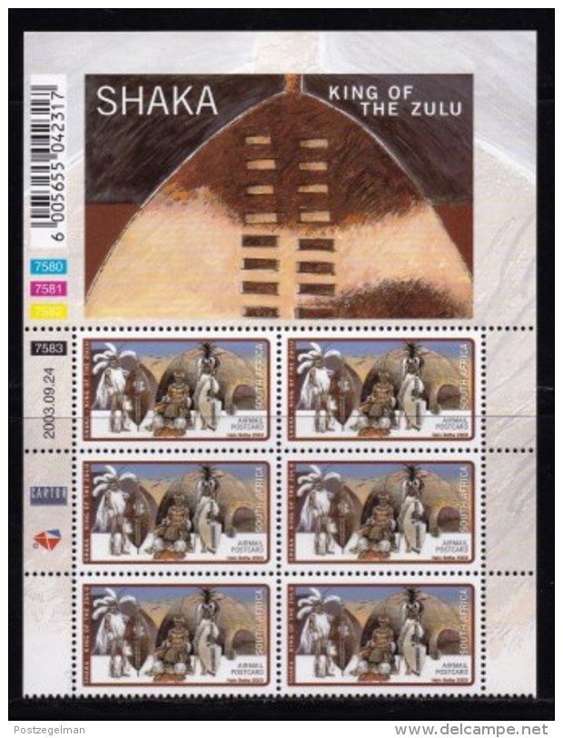 RSA, 2003, Mint Never Hinged Stamp(s), Shaka Zulu King In Controlblocks,  Sa1569, X711 - Ongebruikt
