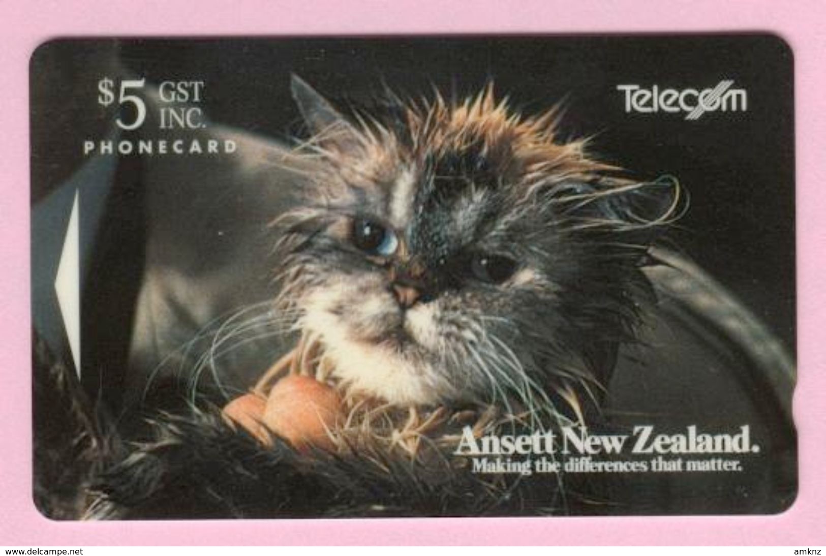 New Zealand - 1993 Ansett Airlines - $5 Fluffy The Cat - NZ-A-3 - Mint - New Zealand