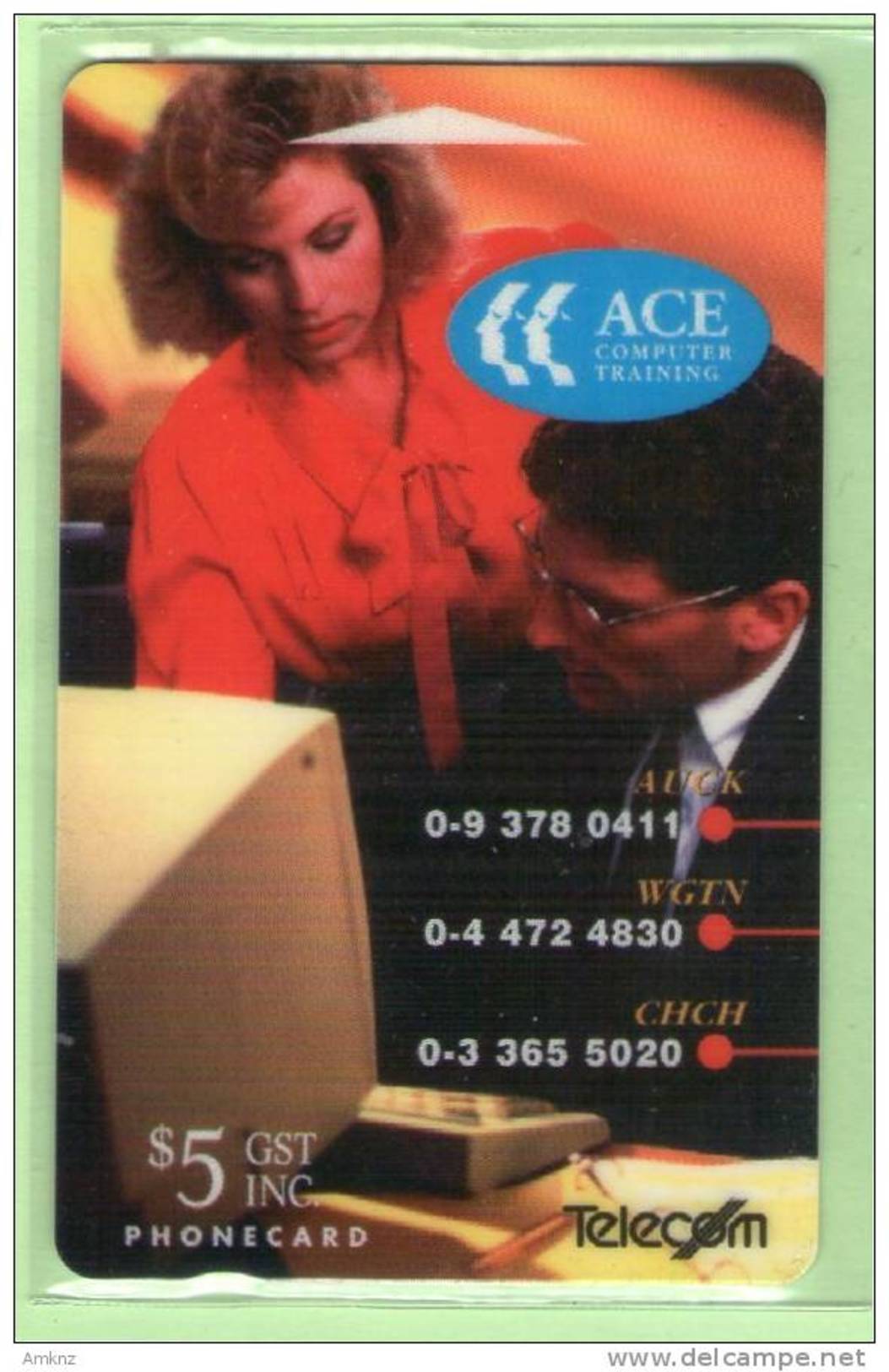 New Zealand - 1993 Ace Computer Training $5 - NZ-A-6 - Mint - New Zealand