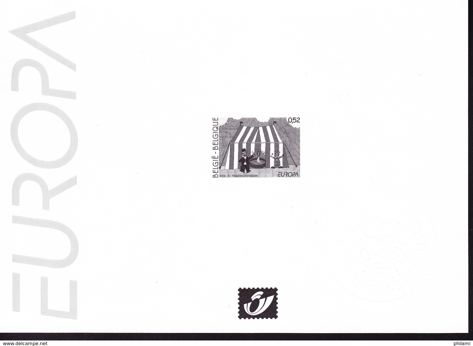 BELGIUM EUROPA CEPT BLACK AND WHITE SHEET YEAR 2002 . (CL1 J24) - Schwarz-weiß Kleinbögen [ZN & GC]