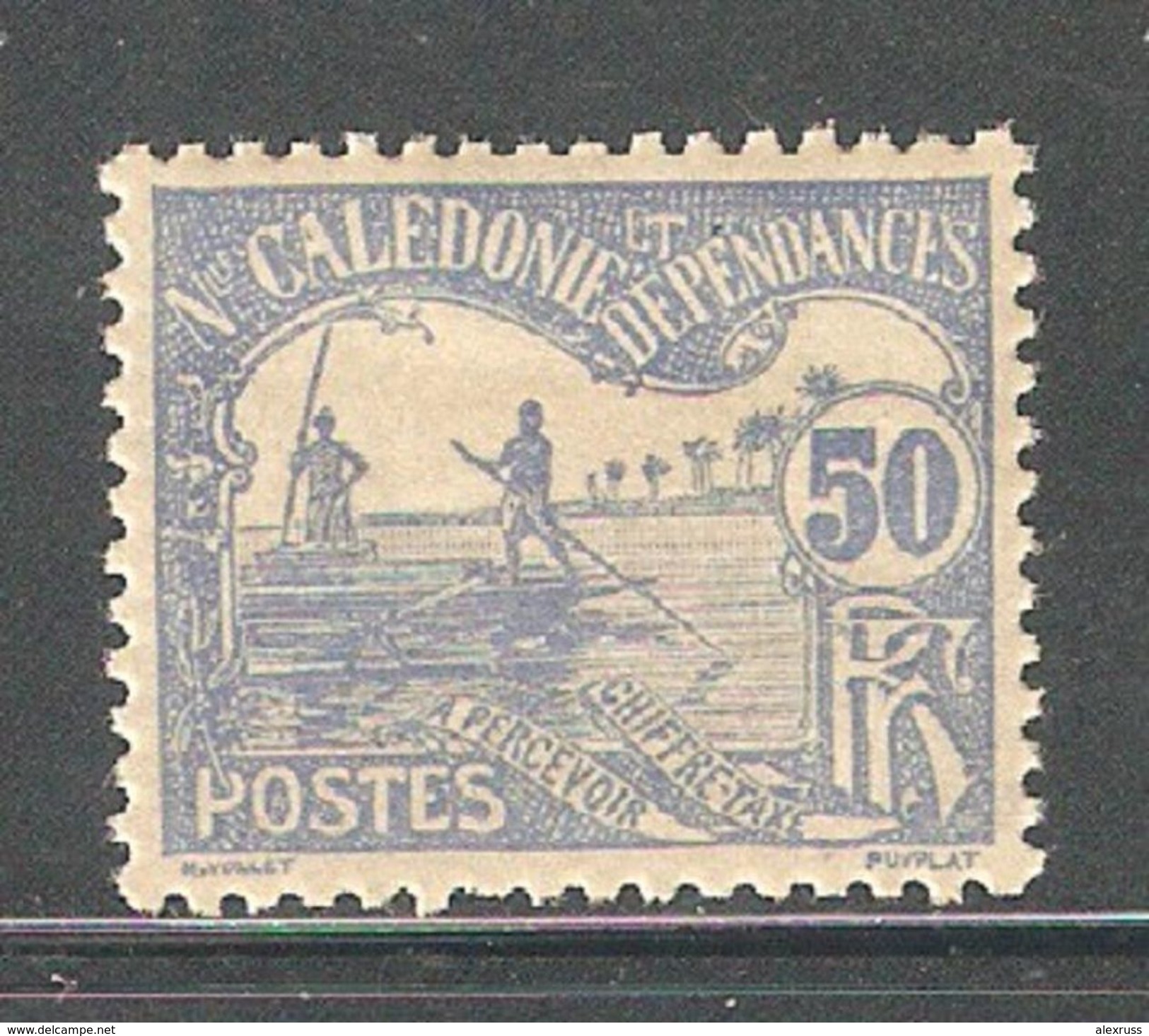 New Caledonia 1906, Postage Due, 50c, Scott # J14, VF MH*OG (FC-4) - Postage Due