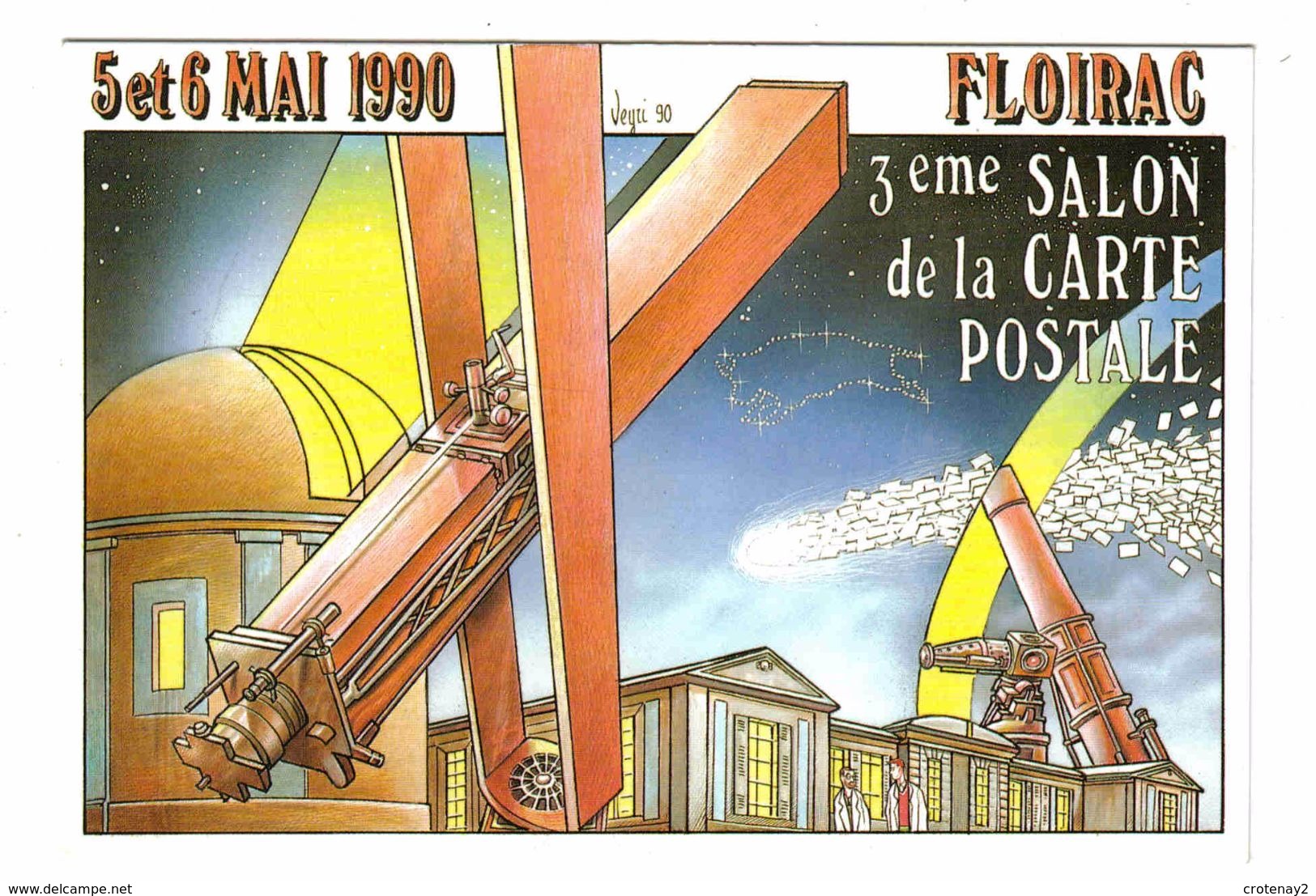 33 FLOIRAC Vers Bordeaux Salon Carte Postale Des 5 & 6 Mai 1990 Tirage Limité à 3000 Dessin Illustrateur Bernard Veyri - Bordeaux
