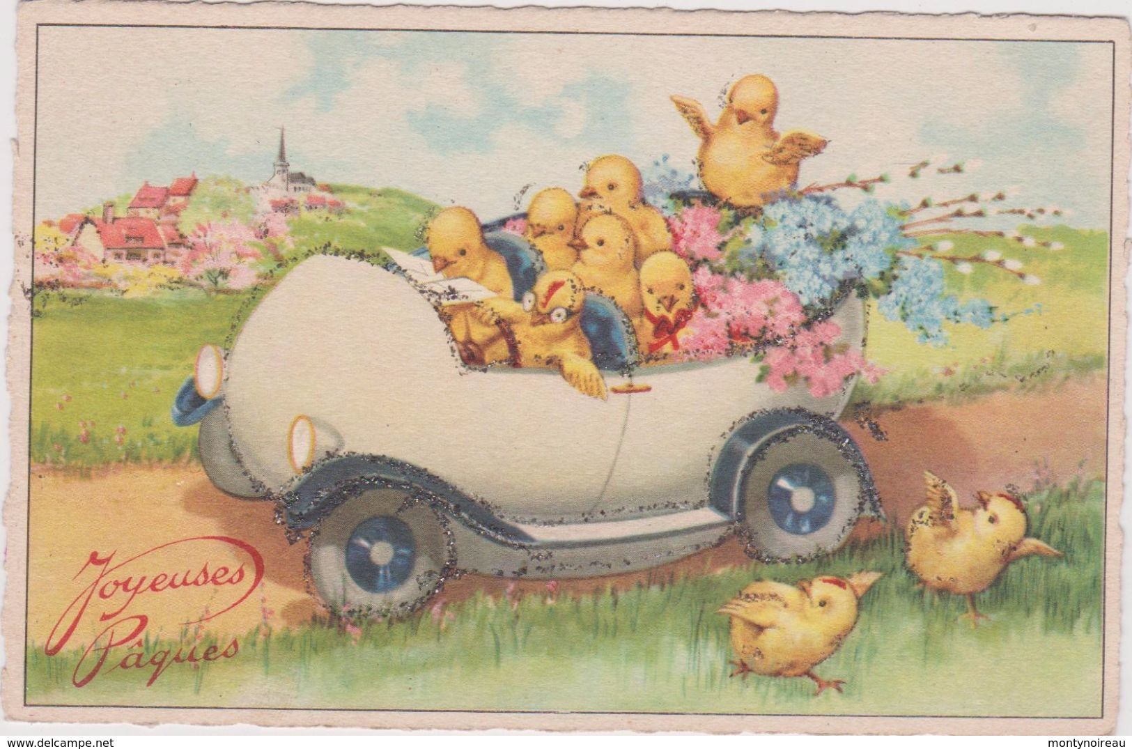 Fête :  Paques  :  Poussin  Dans  Voiture - Pasqua