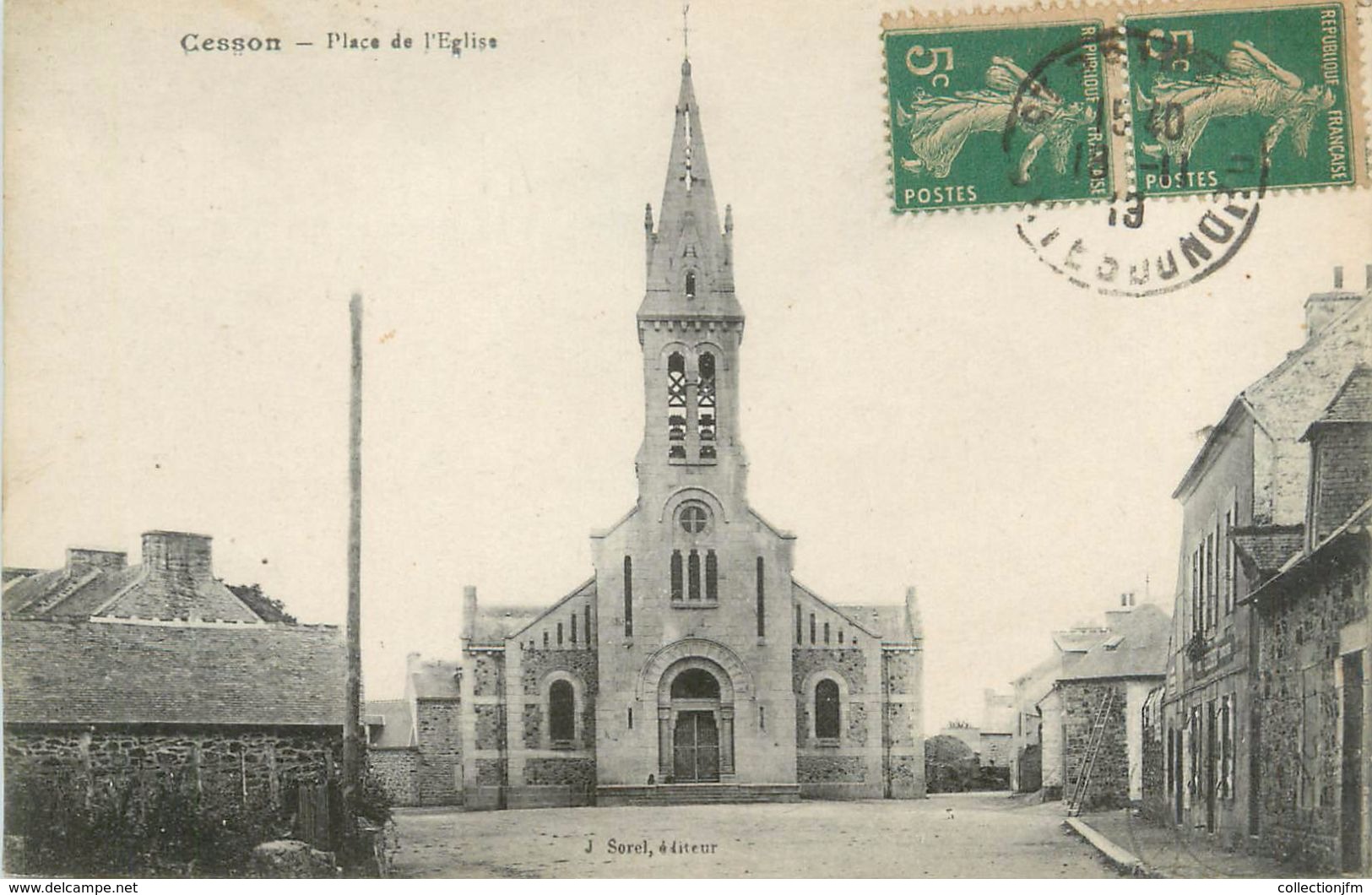 CPA FRANCE 22 "Cesson, Place De L'église" - Autres & Non Classés