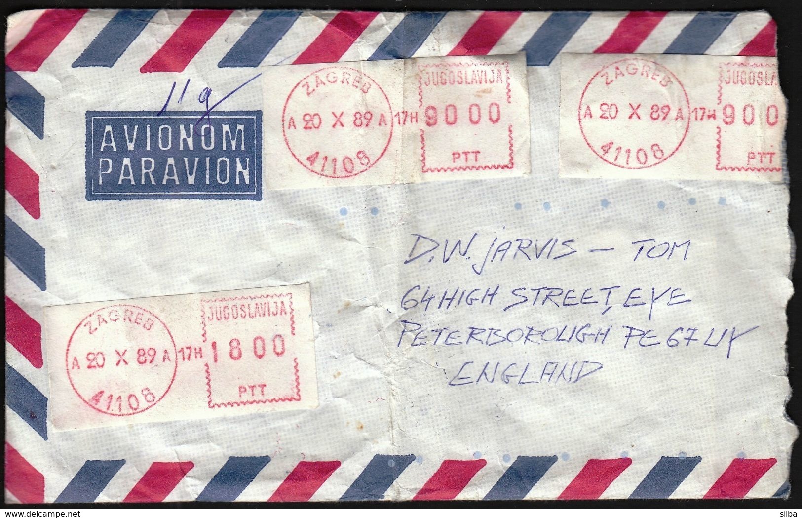 Yugoslavia Croatia Zagreb 1989 / Machine Stamp - Lettres & Documents