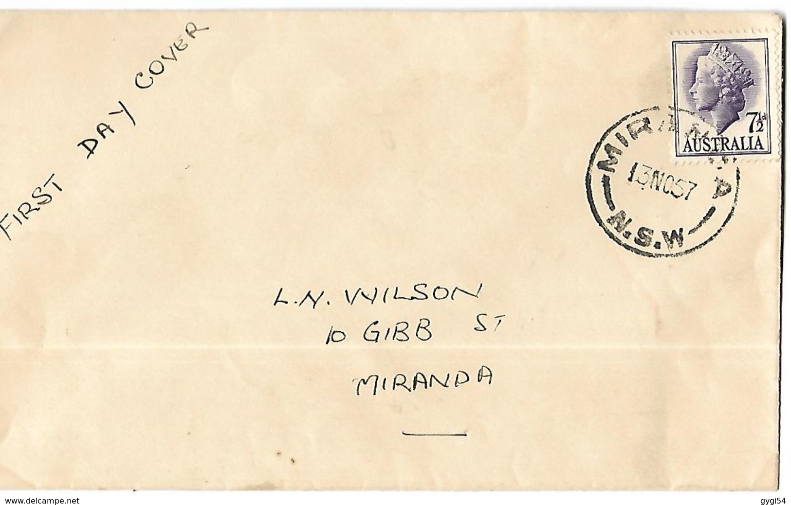 AUSTRALIE-Enveloppe 1er Jour    En 1957 - Omslagen Van Eerste Dagen (FDC)