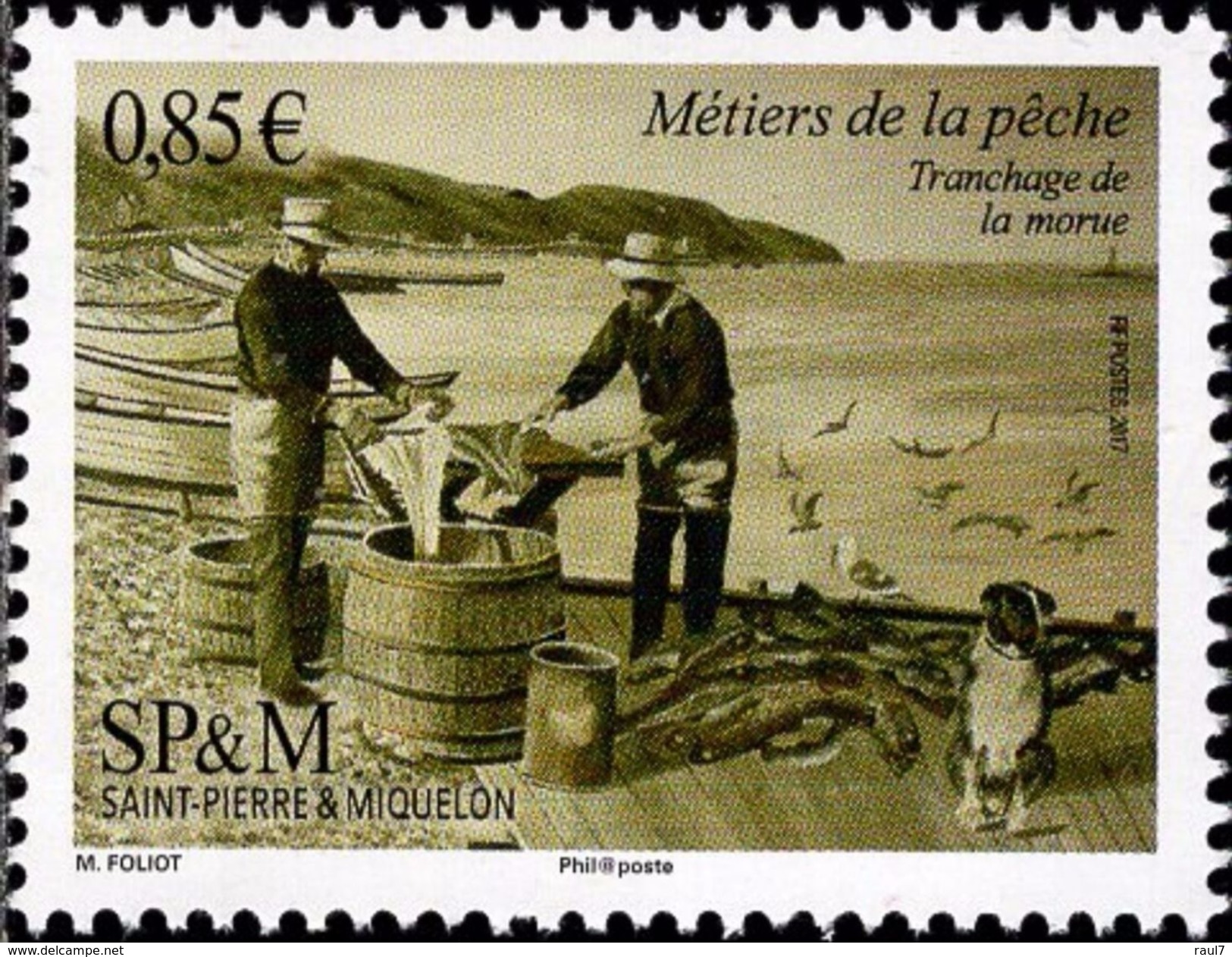 St Pierre Et Miquelon 2017 - Métiers De La Pèche, La Morue - 1val Neufs // Mnh - Nuevos