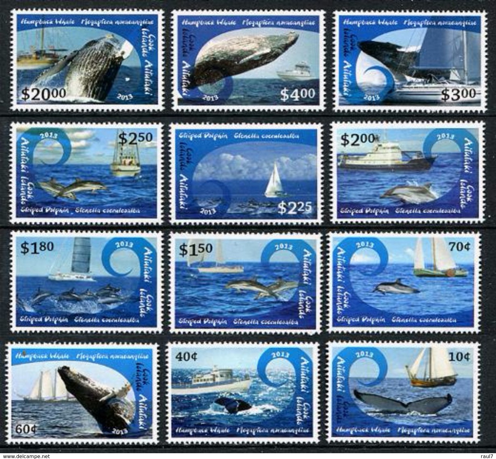 AITUTAKI // 2013 - Faune Marine, Baleines Et Dauphins - 12v Neufs // Mnh // CV €67 - Aitutaki