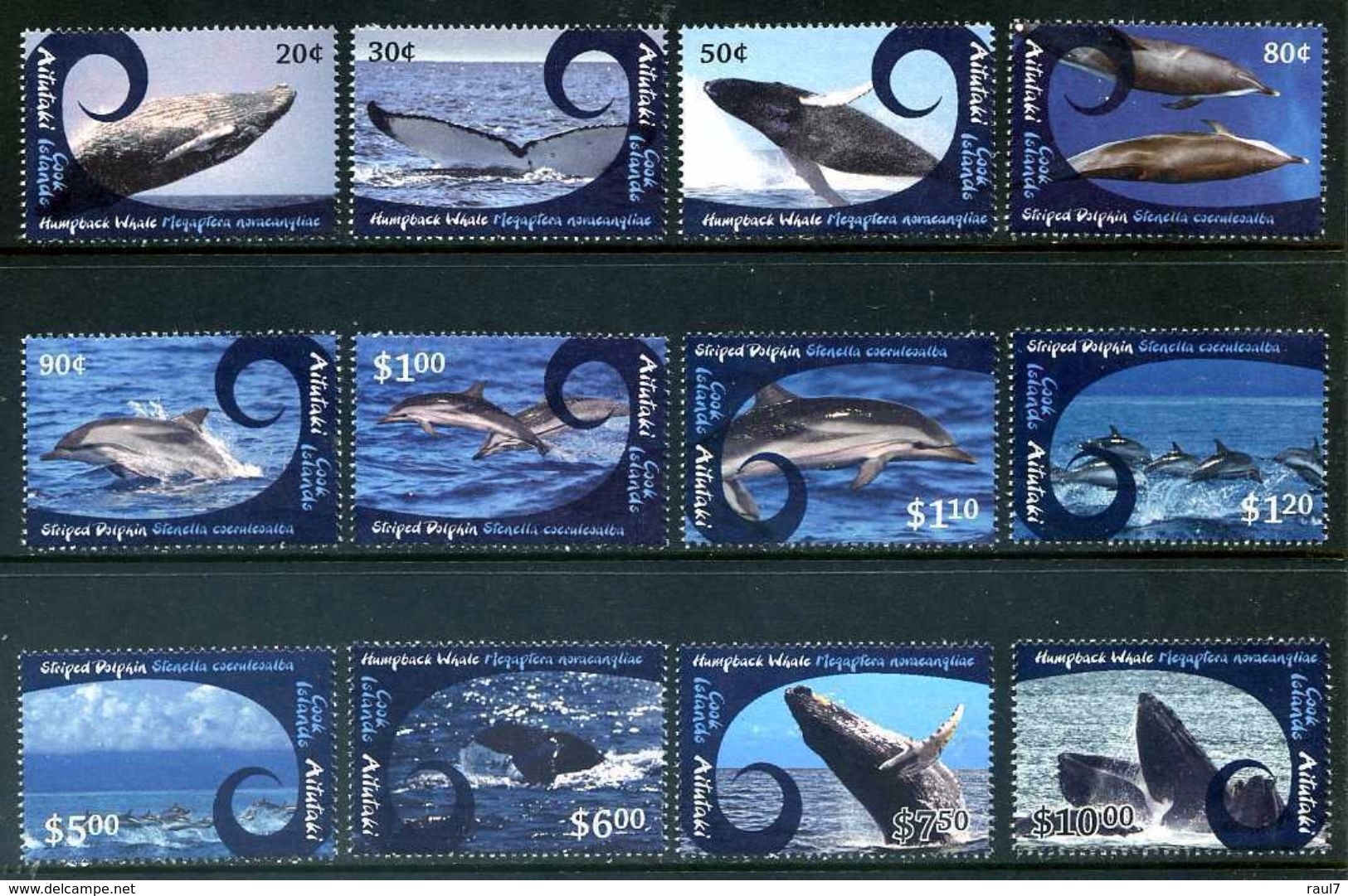 AITUTAKI // 2012 - Faune Marine, Baleines Et Dauphins - 12v Neufs // Mnh // CV €60 - Aitutaki