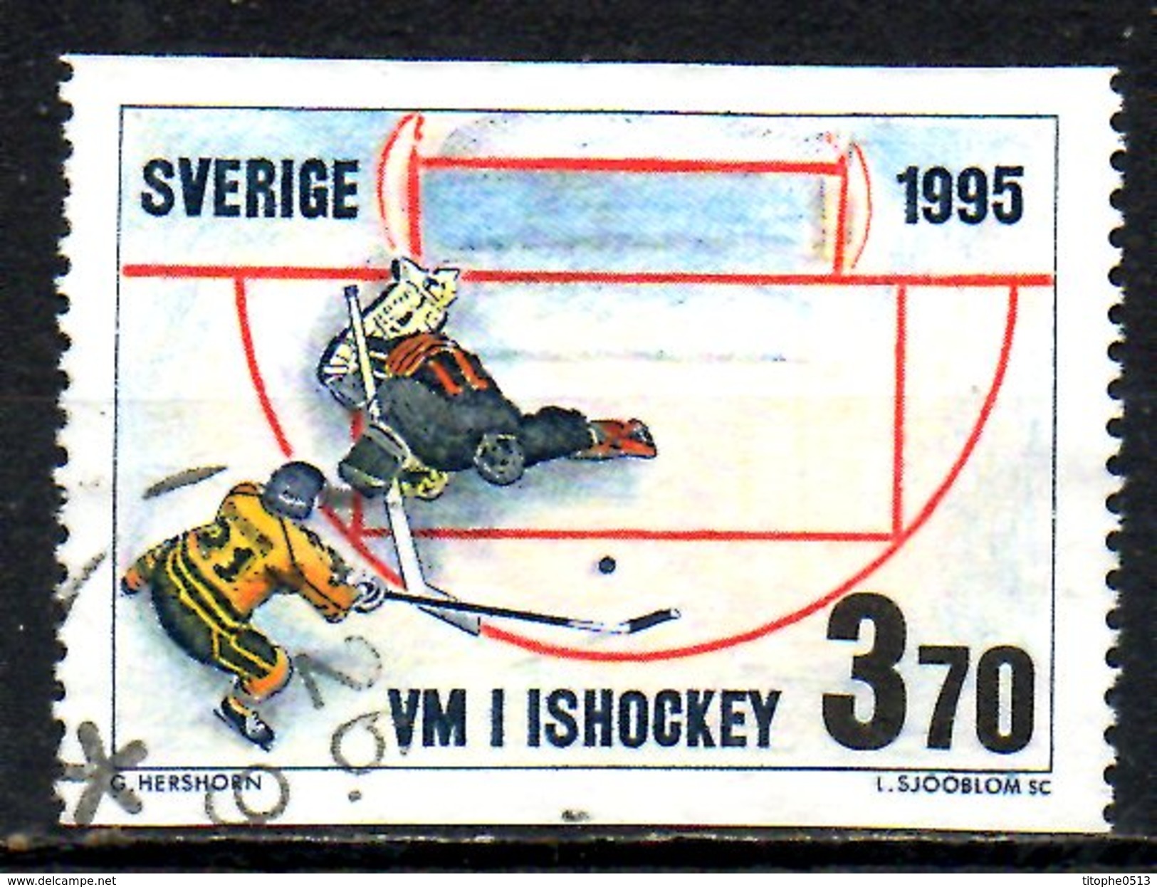 SUEDE. N°1863 De 1995 Oblitéré. Hockey Sur Glace. - Jockey (sobre Hielo)