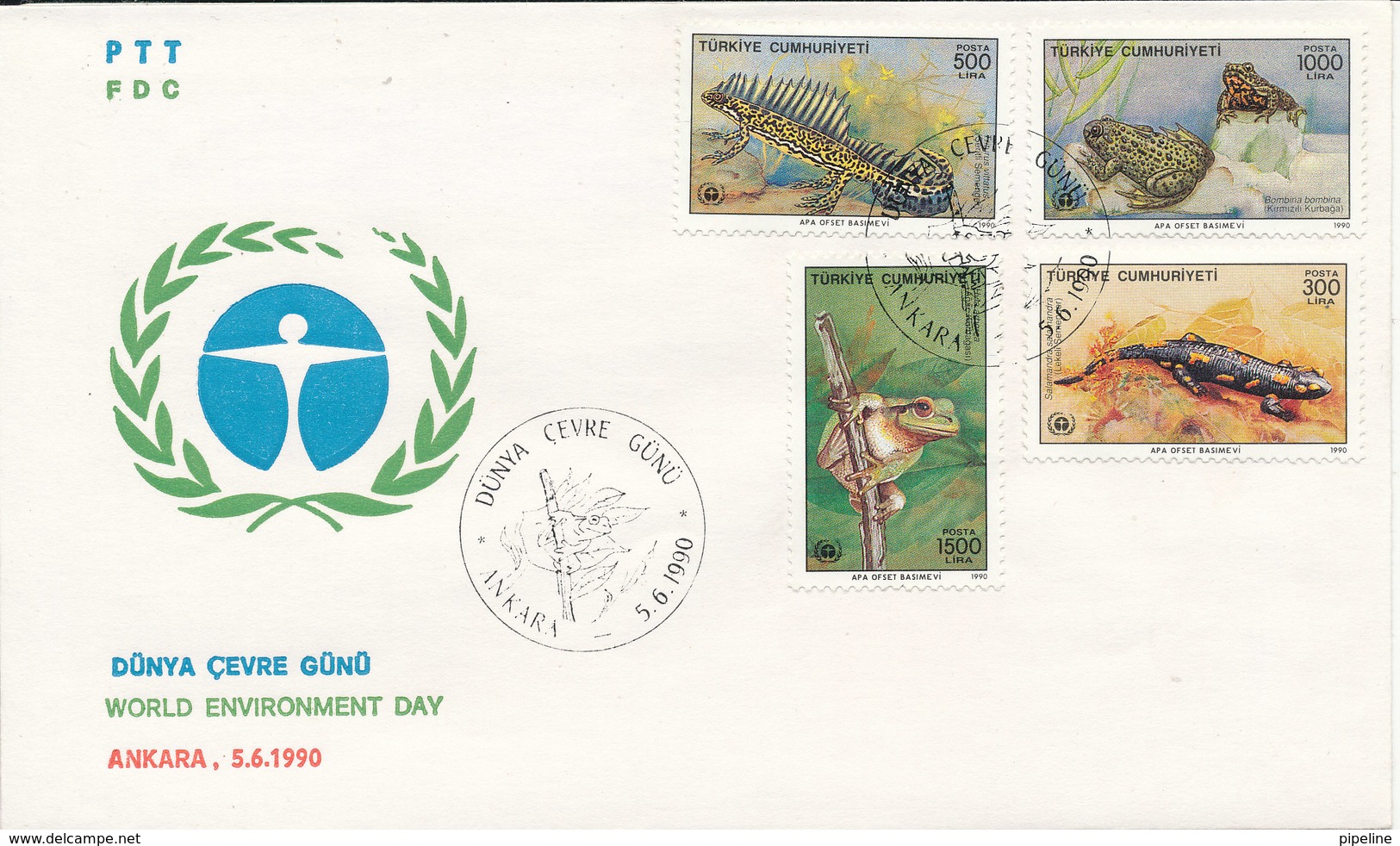 Turkey FDC World Environment Day Complete Set Of 4 With Cachet - FDC