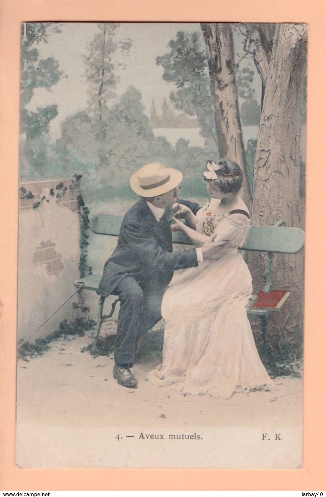 Cpa Carte Postales Anciennes - Fantaisie Couple Fk Aveux Mutuels 4 - Coppie