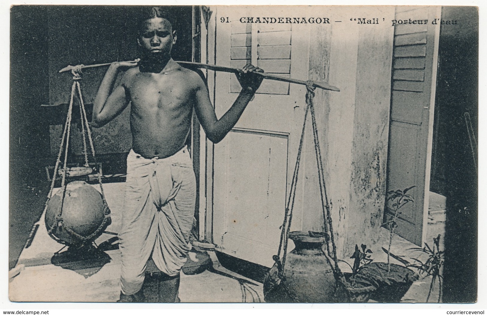 CPA - CHANDERNAGOR (Indes) - "Mali" Porteur D'eau - Indien