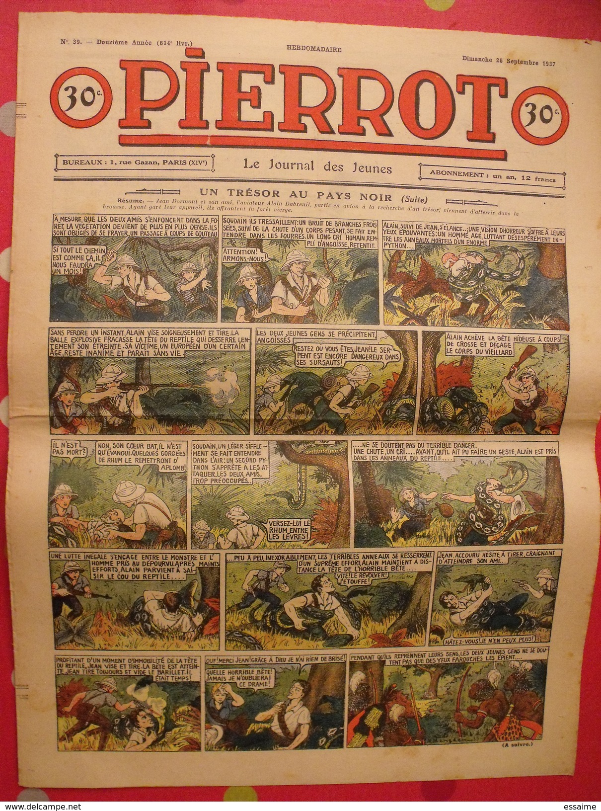 Pierrot  13 n° de 1937. plouck de gervy, costo de marijac jeanjean marine aviation ferran le rallic mengden