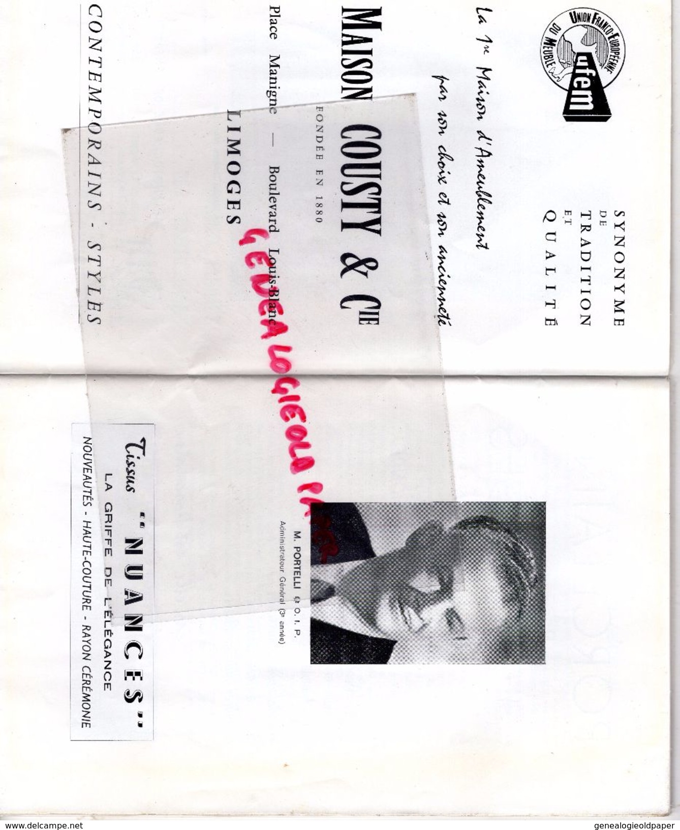 87 - LIMOGES- PROGRAMME GRAND THEATRE MUNICIPAL-PORTELLI-SAISON 1965-1966-HERODIADE MASSENET-HOTEL ROYAL LIMOUSIN-MARVET - Programs