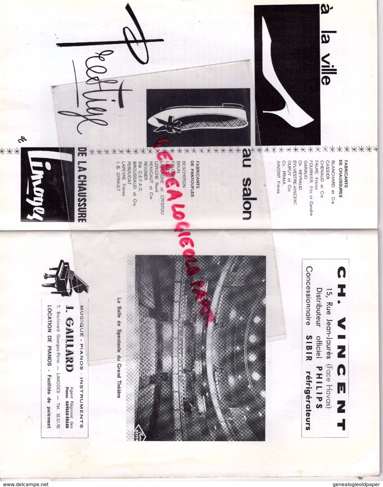 87 - LIMOGES- PROGRAMME GRAND THEATRE MUNICIPAL-PORTELLI-SAISON 1965-1966-HERODIADE MASSENET-HOTEL ROYAL LIMOUSIN-MARVET - Programma's