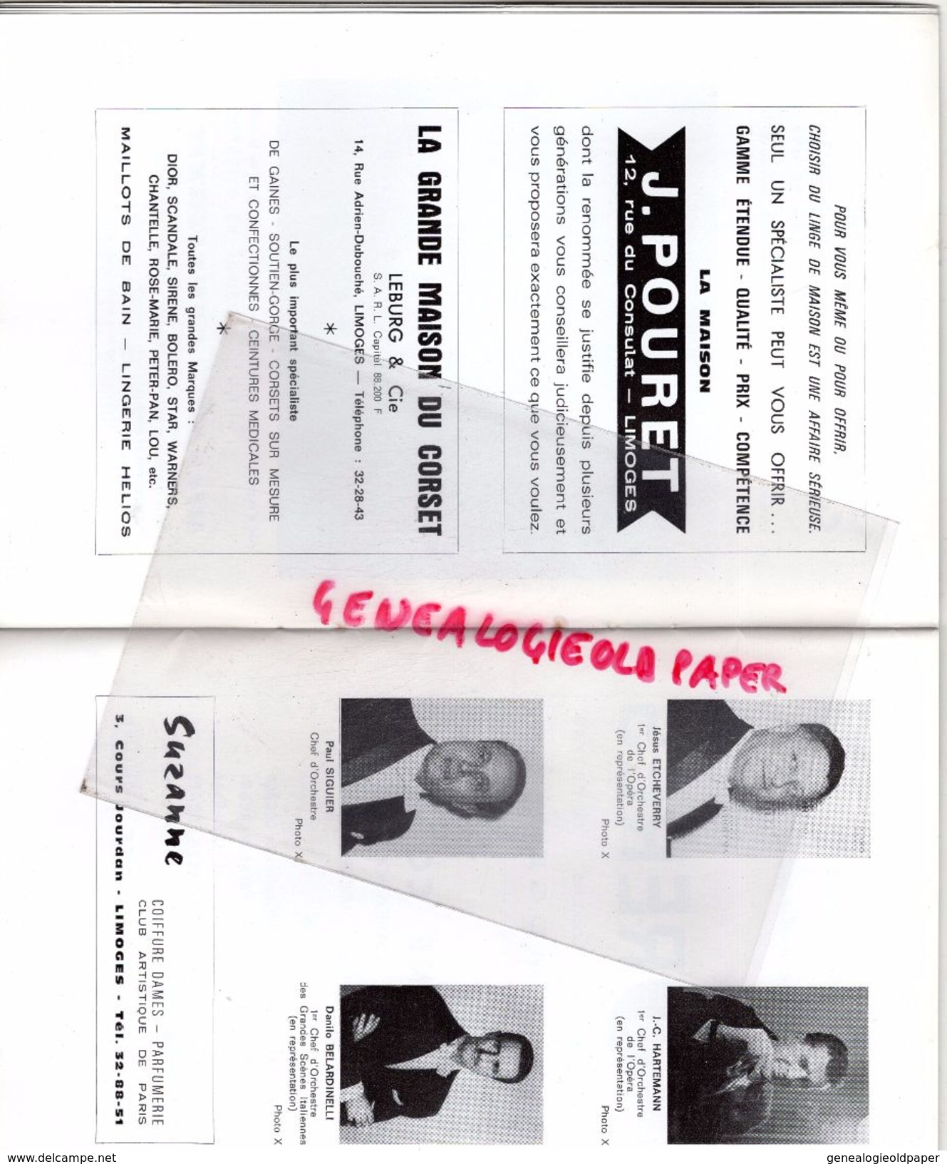 87 - LIMOGES - PROGRAMME GRAND THEATRE 22-01-1967-LES PIEDS NICKELES-COQUATRIX-VIDAL-MORLIER- - Programma's
