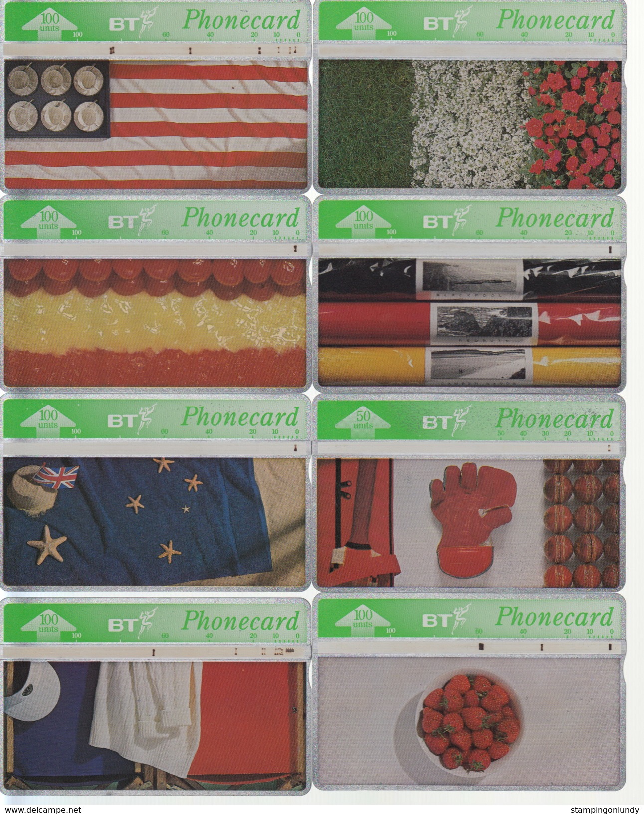 PC162. 8 X BT Phone Cards FLYING THE FLAG - Cultural