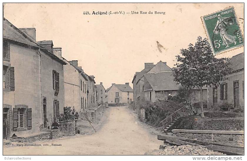 Acigné       35       Une Rue Du Bourg                 (voir Scan) - Autres & Non Classés