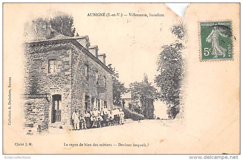 Aubigné       35       Villeneuve. Buraliste      -Défault-             (voir Scan) - Andere & Zonder Classificatie