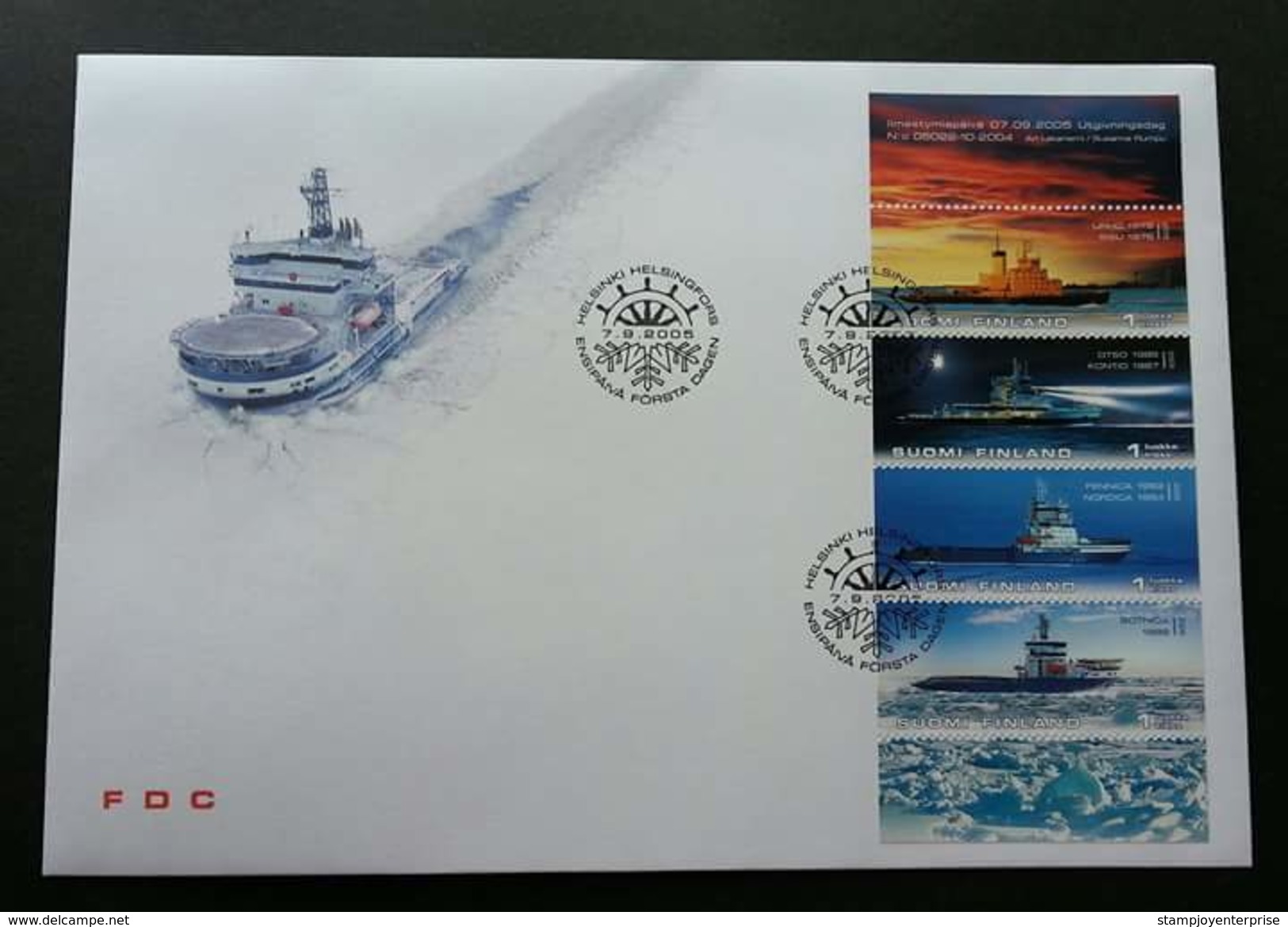 Finland Icebreakers 2005 Ship Vehicle Transport (stamp FDC) - Cartas & Documentos