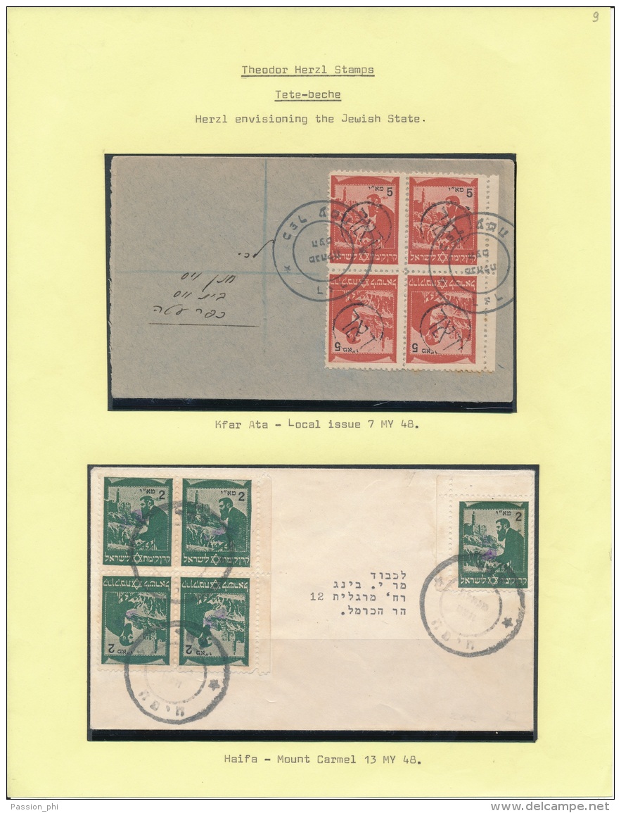 ISRAEL 1948 INTERIM PERIOD J.N.F THEODOR HERZL SELECTION OF COVERS - Autres & Non Classés