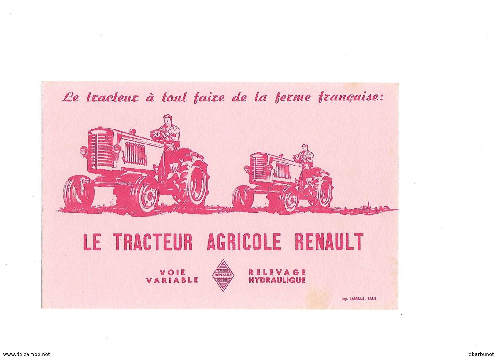 Buvard Le Tracteur Agricole Renault - Agricultura