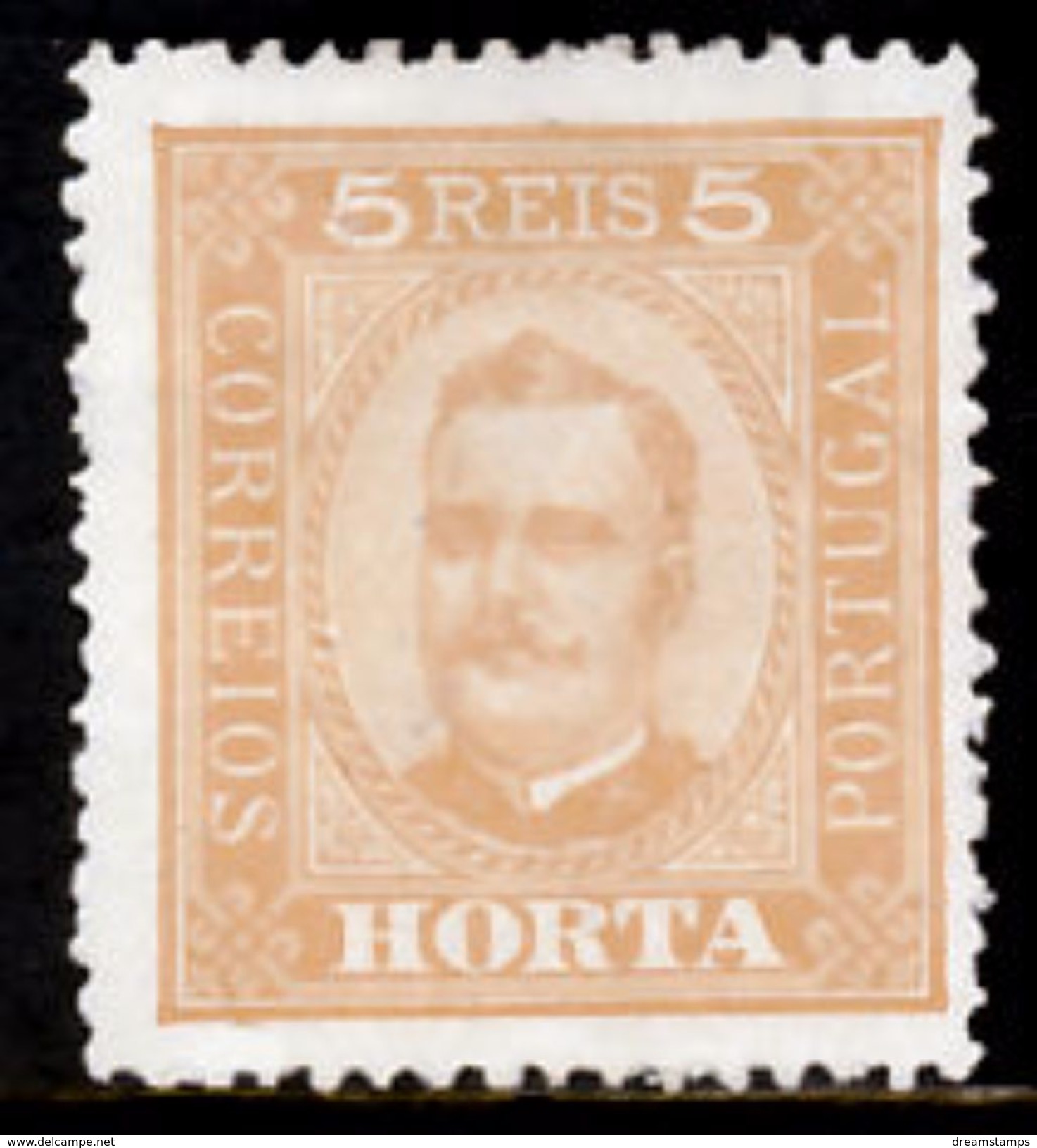 !										■■■■■ds■■ Horta 1892 AF#01(*) King Carlos Neto 5 Réis Loz 13,5 (x9417) - Horta