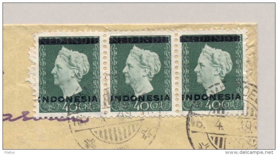 Nederlands Indië - 1949 - 3x 40 Cent Indonesia Opdruk En 2x 10 Cent Kreisler Op LP-cover Van LB RAMBIPOEDJI - Nederlands-Indië