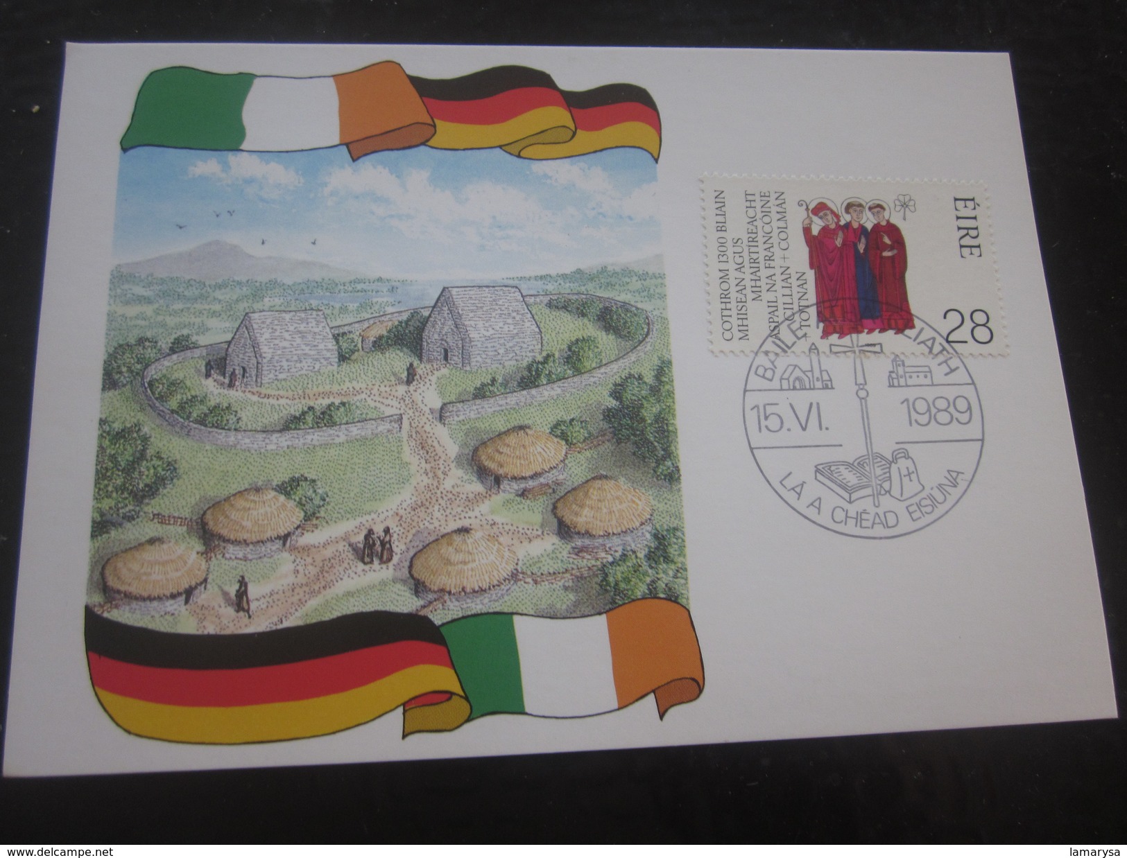4 FDC First Day Cover Timbres - Europe - Eire Irlande - FDC-Marcophilie-Lettre - Document Avion-By Air-mail-1989 - FDC