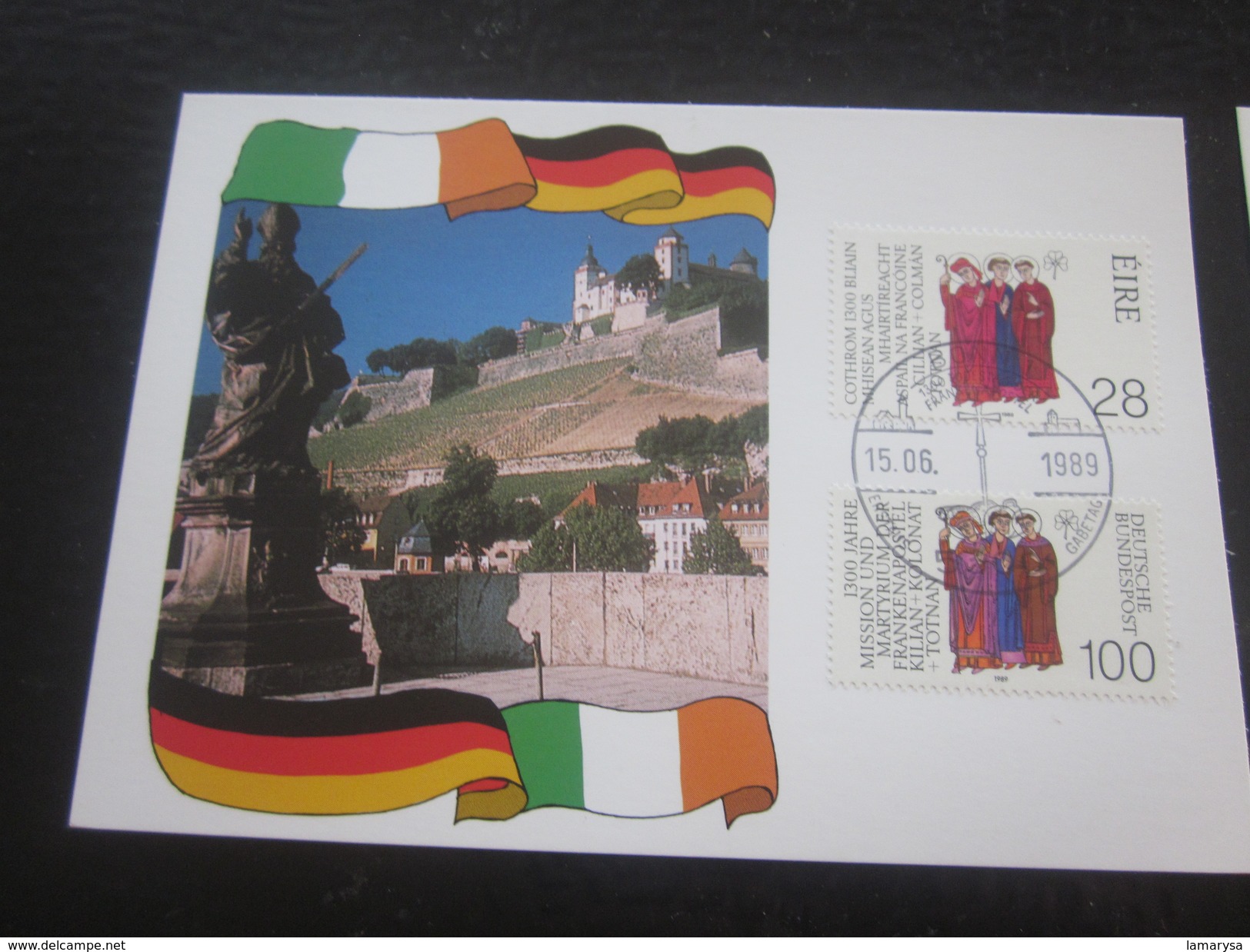 3 FDC First Day Cover Timbres - Europe - Eire Irlande - FDC-Marcophilie-Lettre - Document Avion-By Air-mail-1989 - FDC