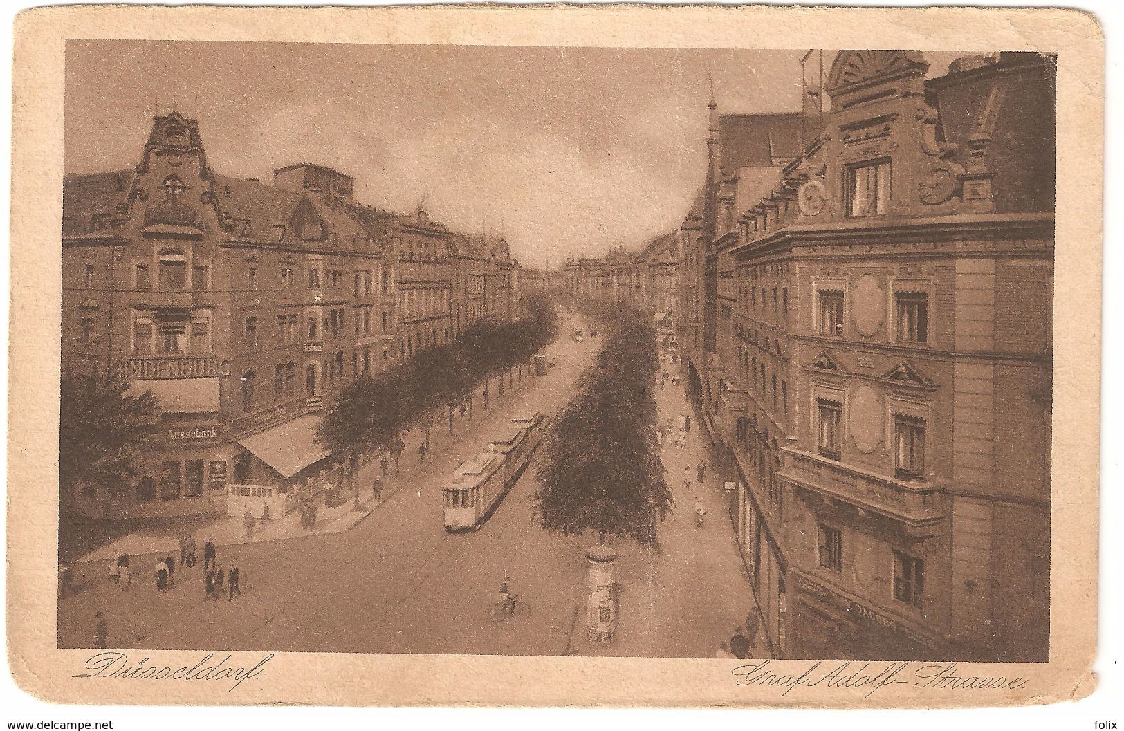 Düsseldorf - Graf Adolf Strasse - 1923 - Feldpost / België Legerposterij / Postes Militaires Belgique - Tramway /tram - Duesseldorf