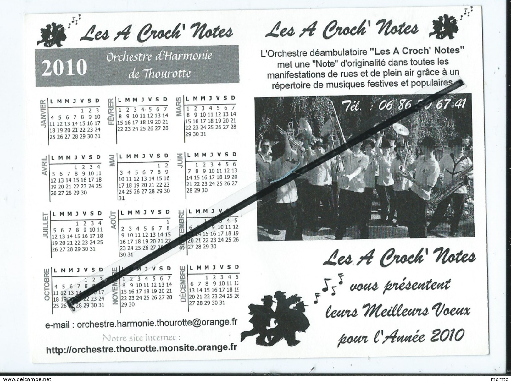 Carte Moderne   - Thourotte  - Les A Croch' Notes -Orchestre D'Harmonie De Thourotte (calendrier 2010) - Thourotte