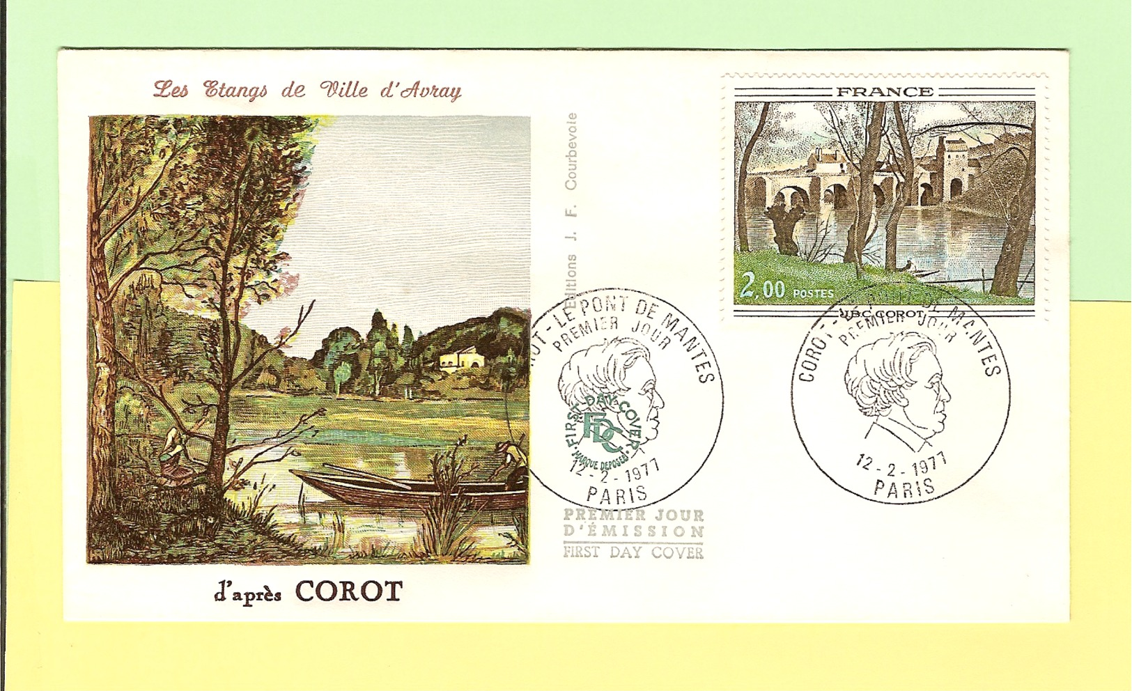 2077.24. FDC 1er Jour 1977. 12 Fevrier. Corot. Pt De Mantes . Cote 2013.. 4.00 €. Ttb. Prix PAF* - 1970-1979